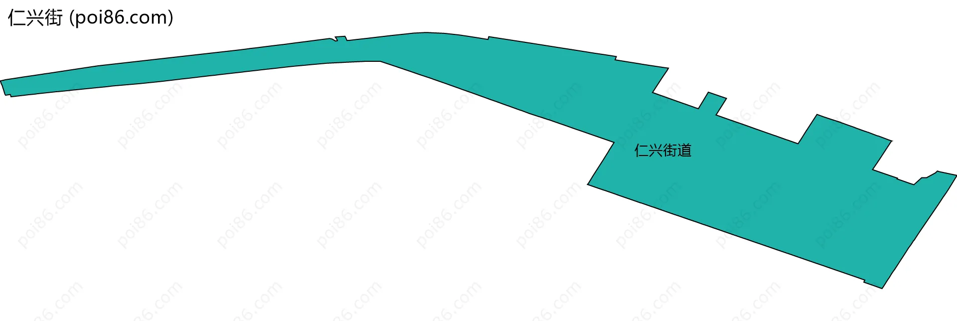 仁兴街边界地图(五级行政区划)