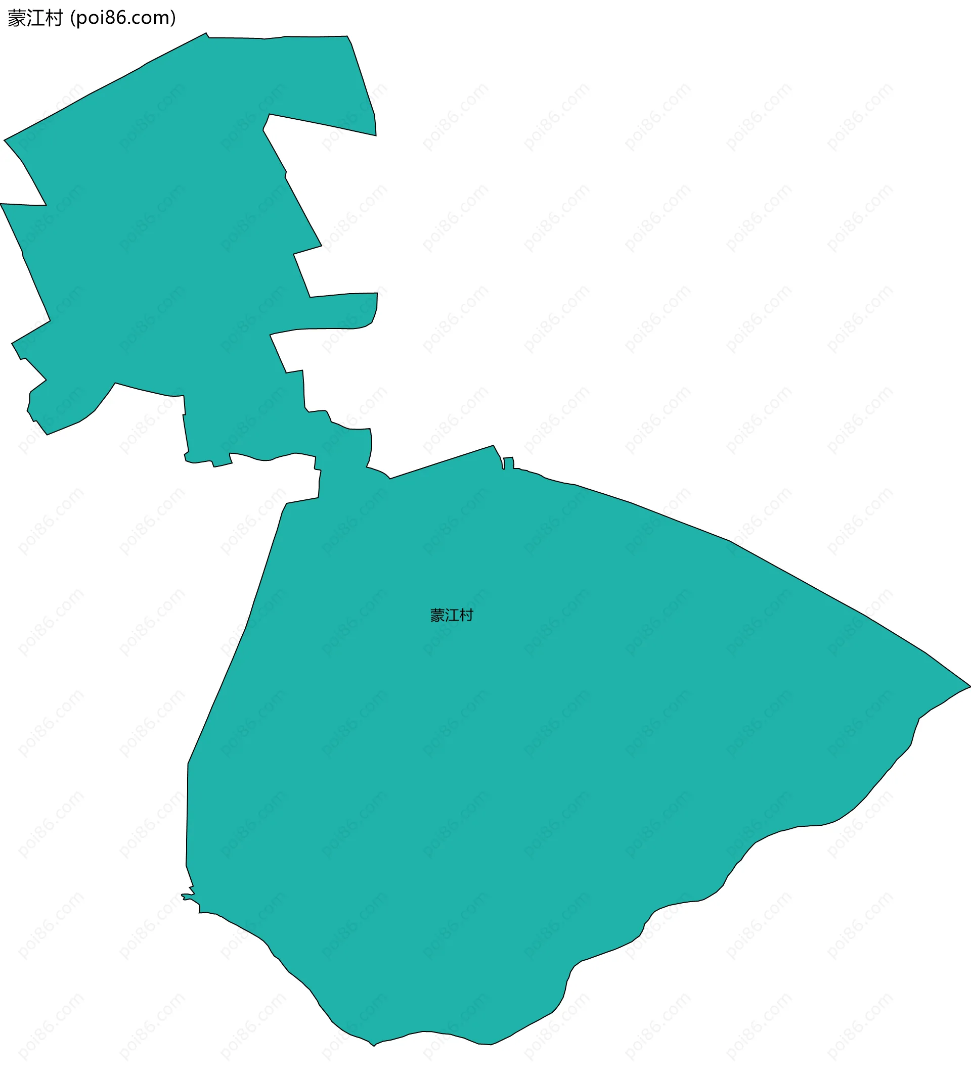 蒙江村边界地图