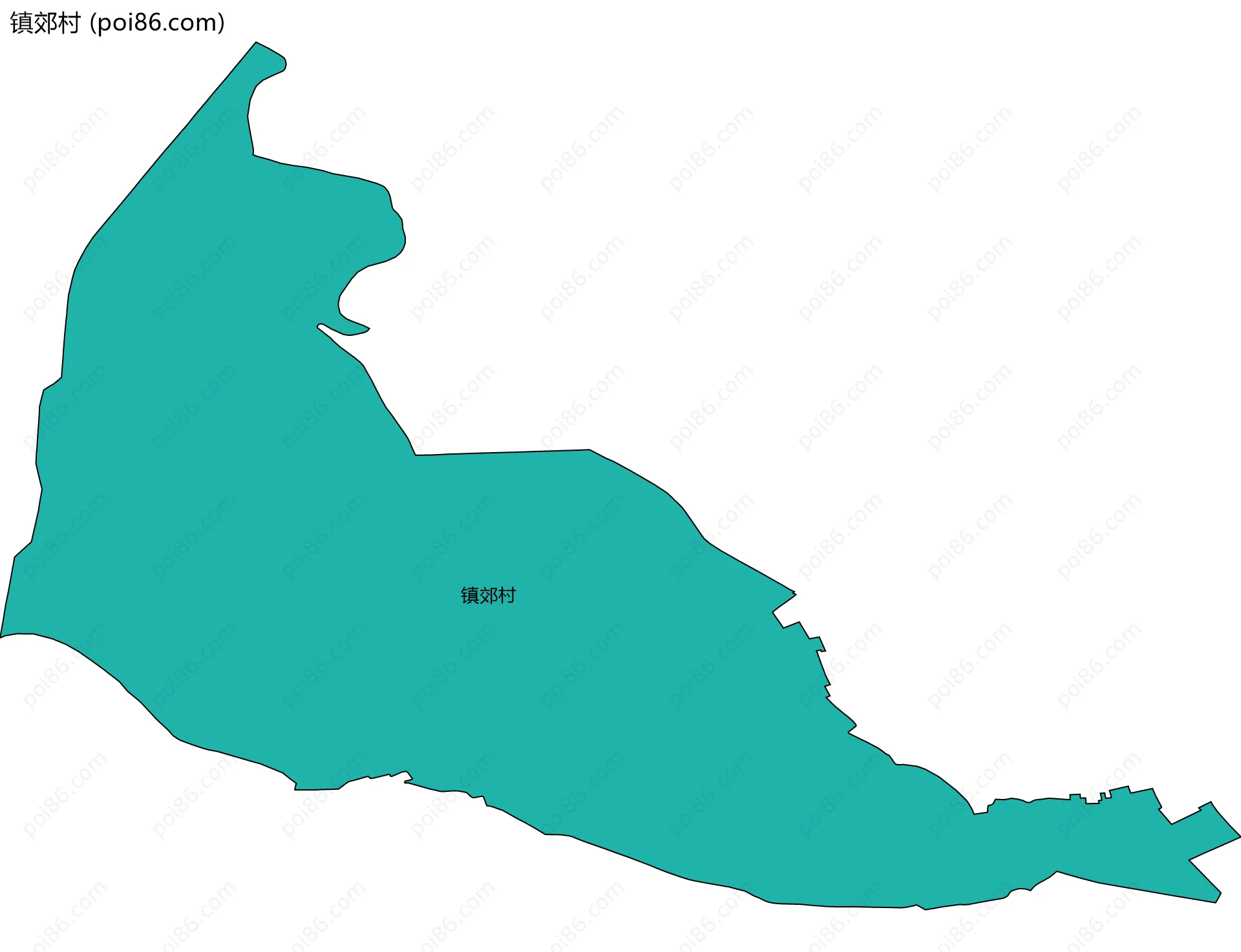 镇郊村边界地图