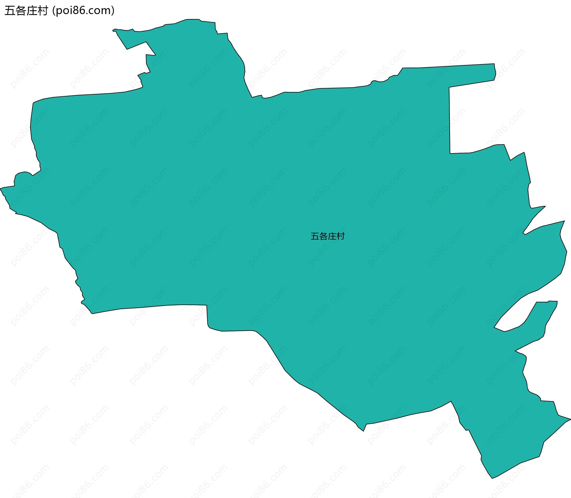 五各庄村边界地图