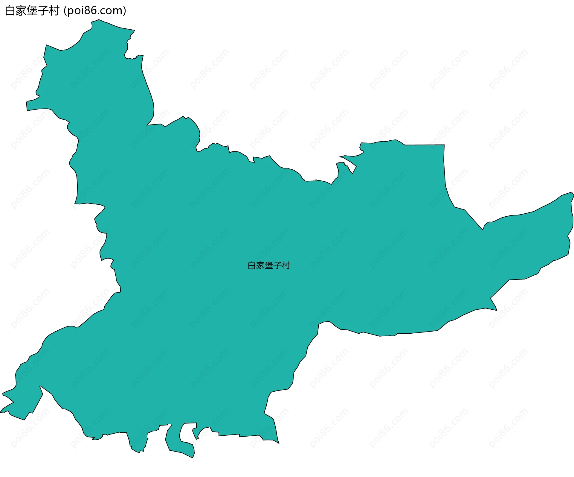 白家堡子村边界地图
