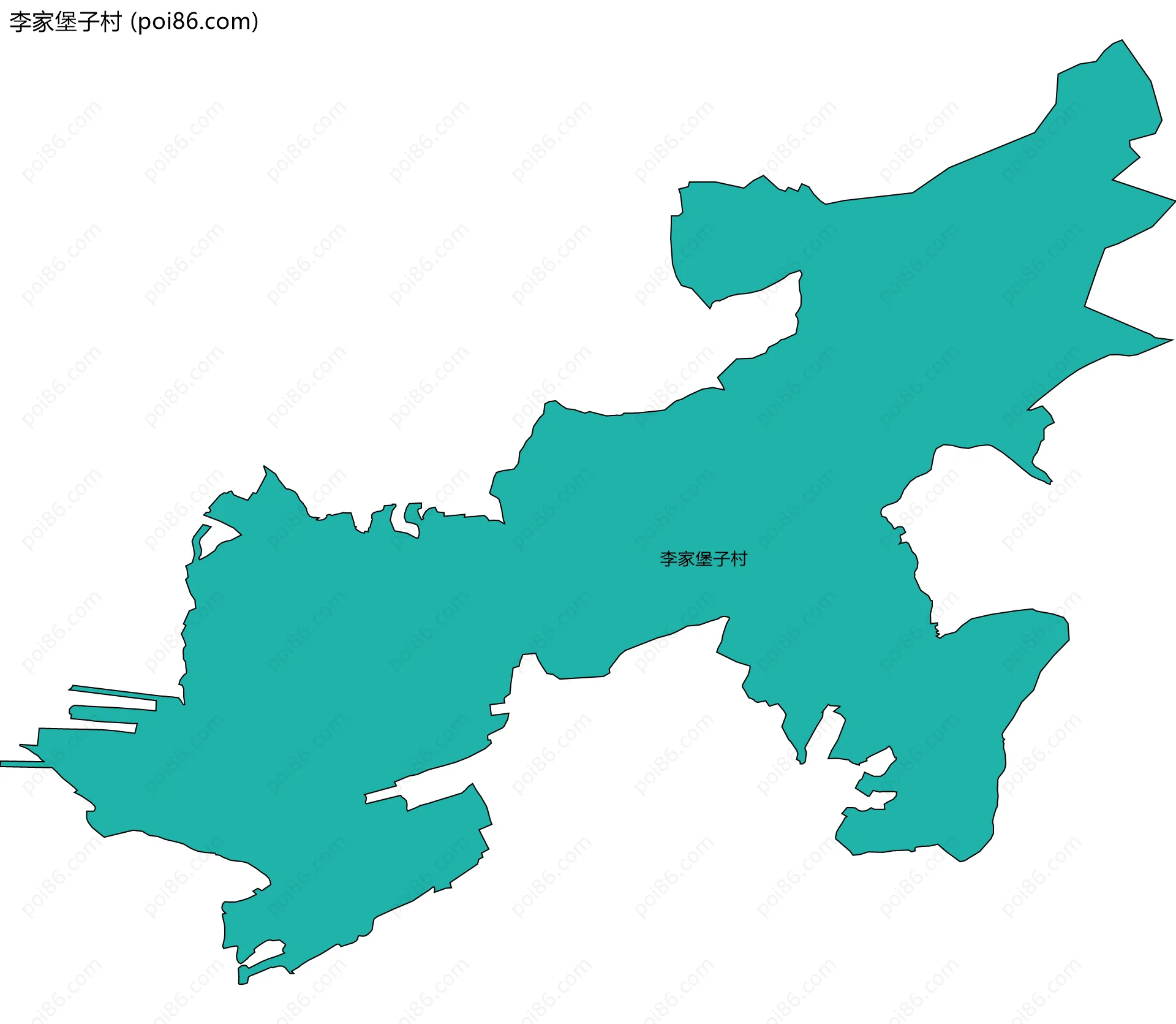 李家堡子村边界地图