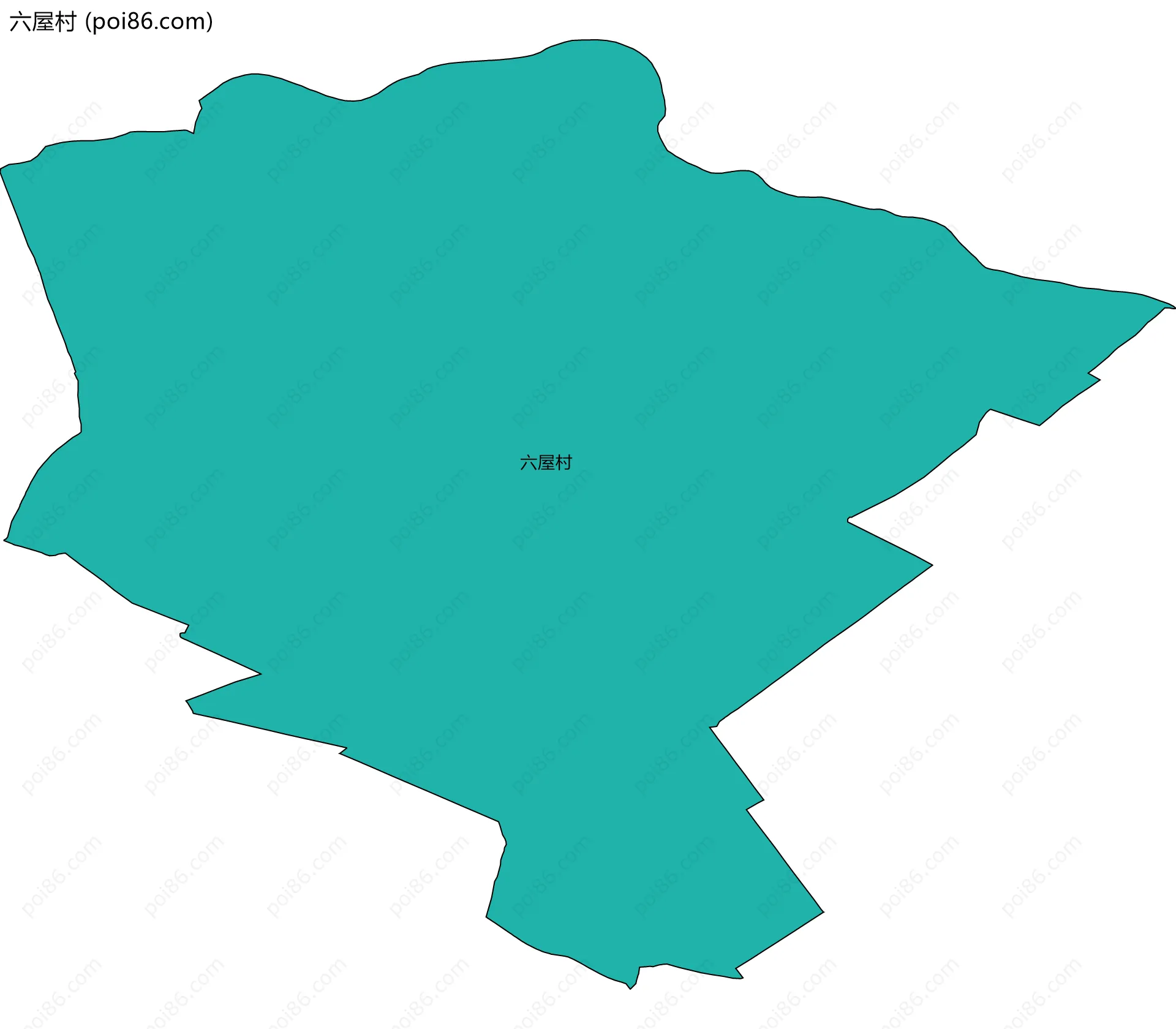 六屋村边界地图