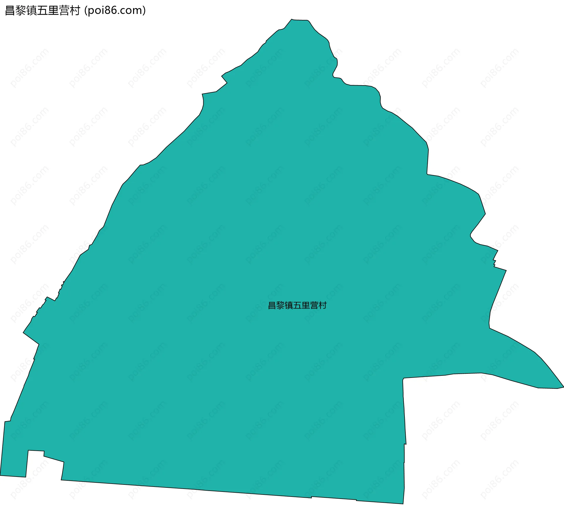 昌黎镇五里营村边界地图