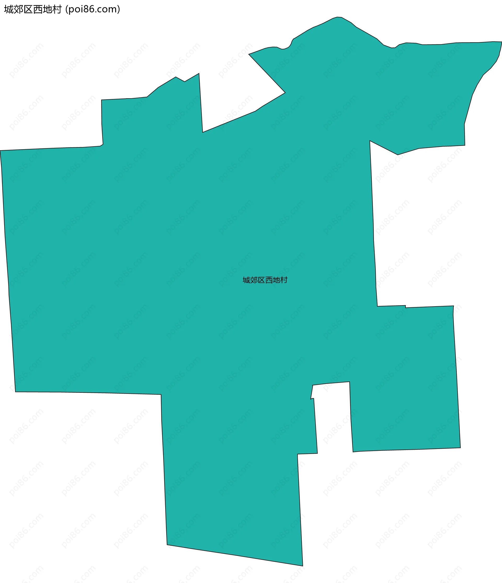 城郊区西地村边界地图