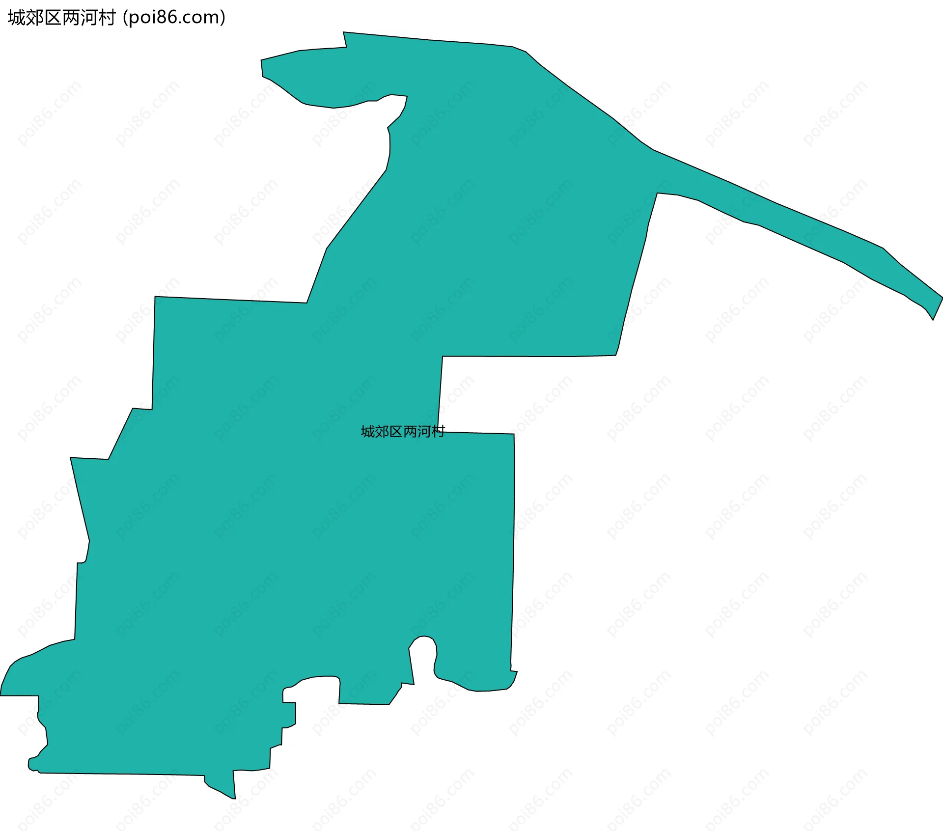 城郊区两河村边界地图