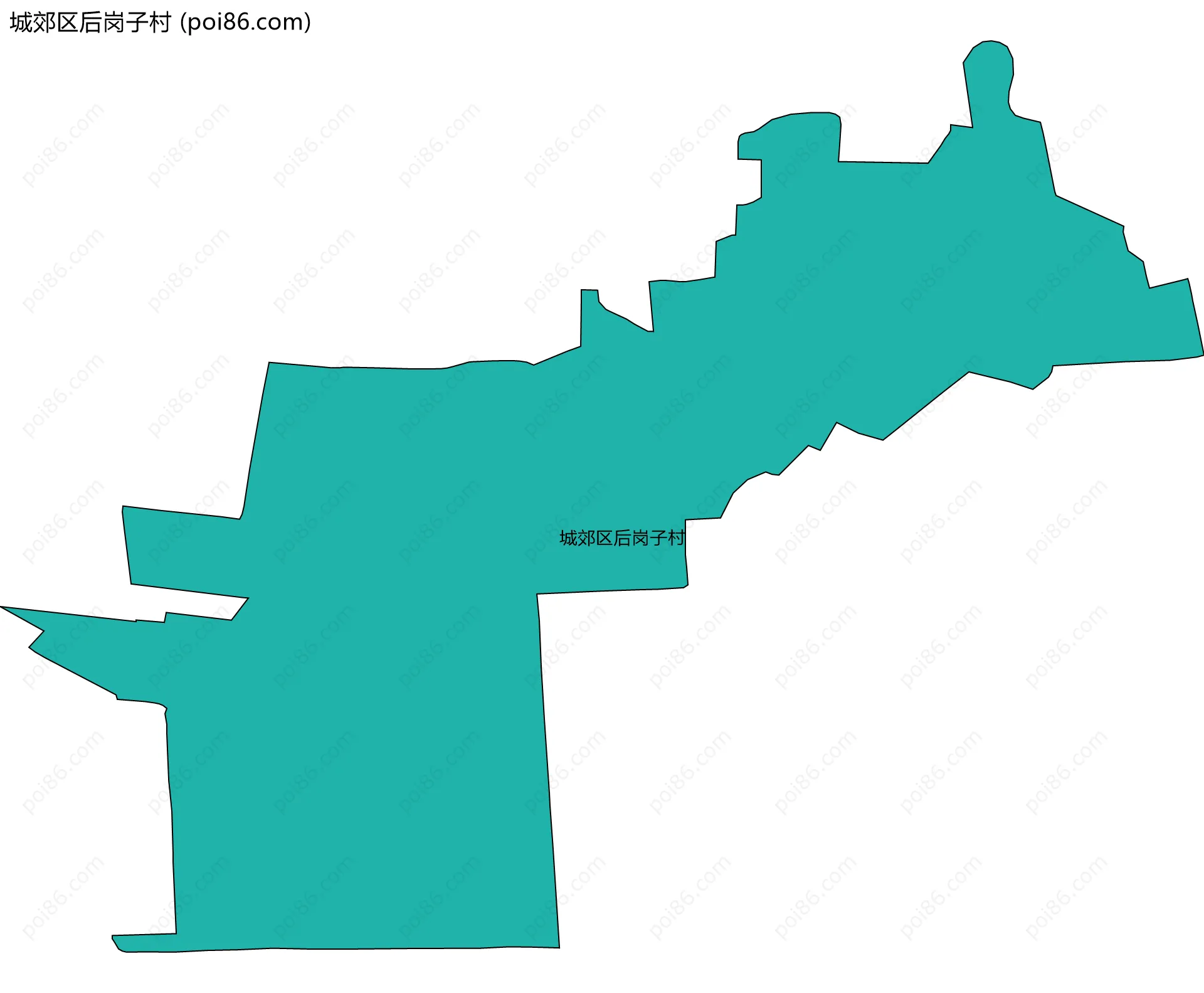 城郊区后岗子村边界地图