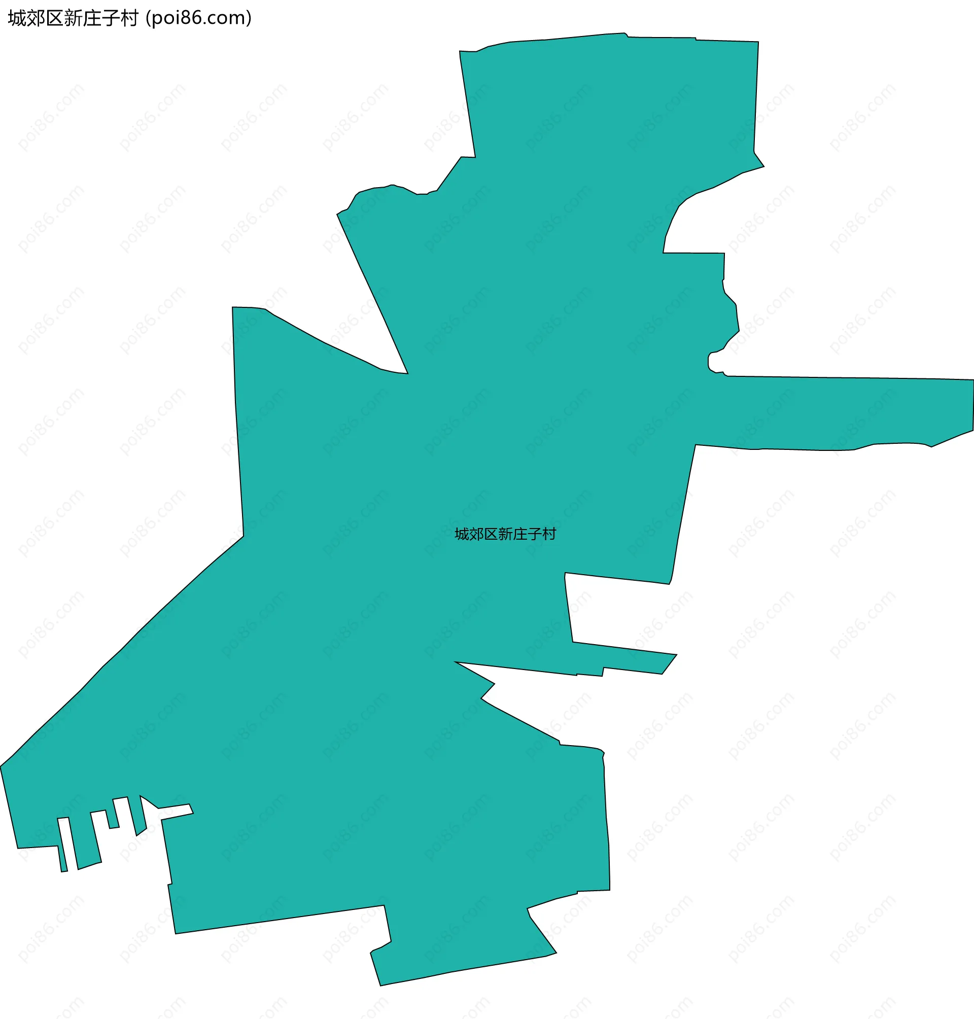 城郊区新庄子村边界地图