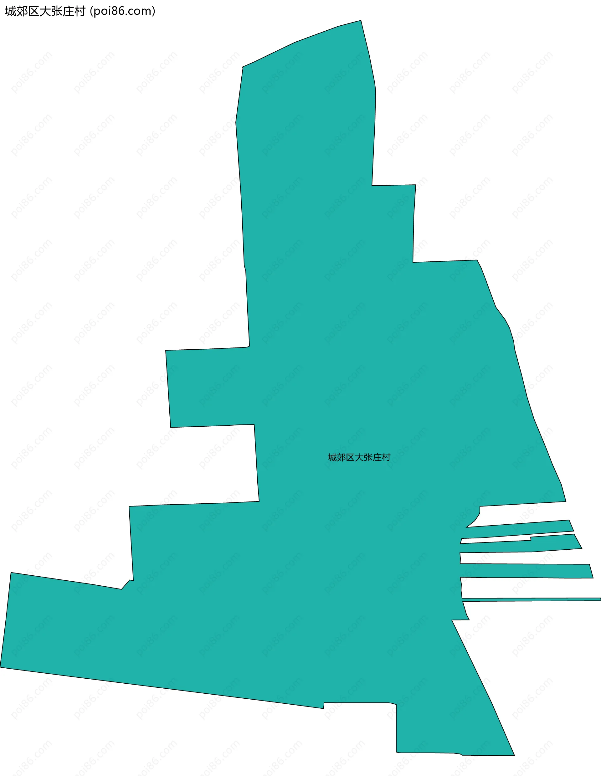 城郊区大张庄村边界地图