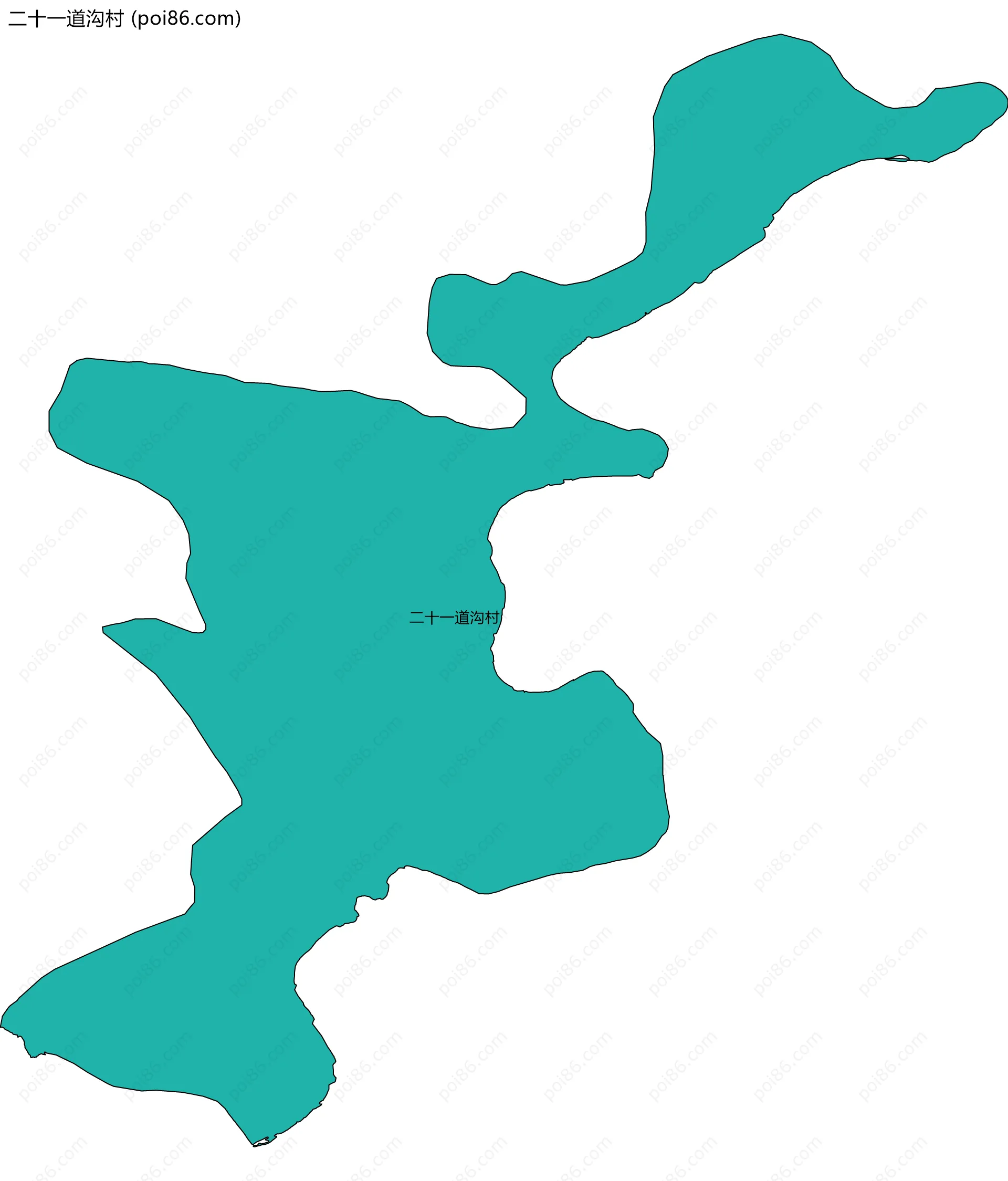 二十一道沟村边界地图