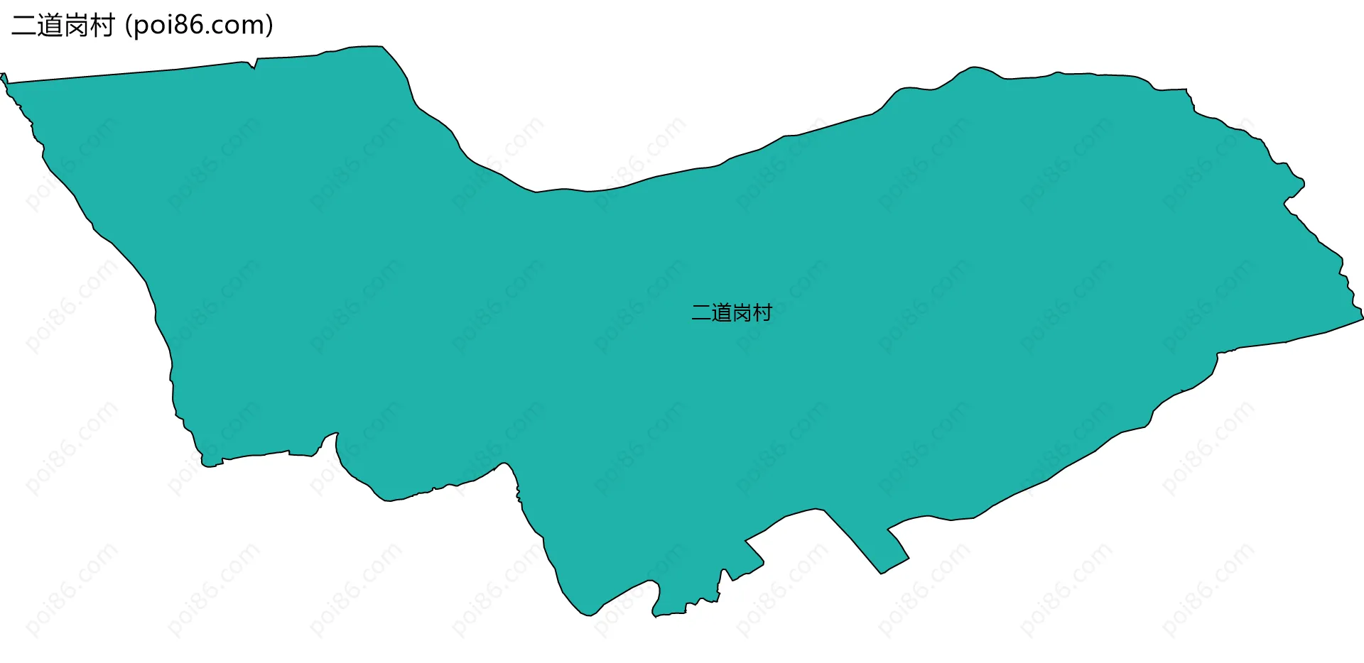 二道岗村边界地图