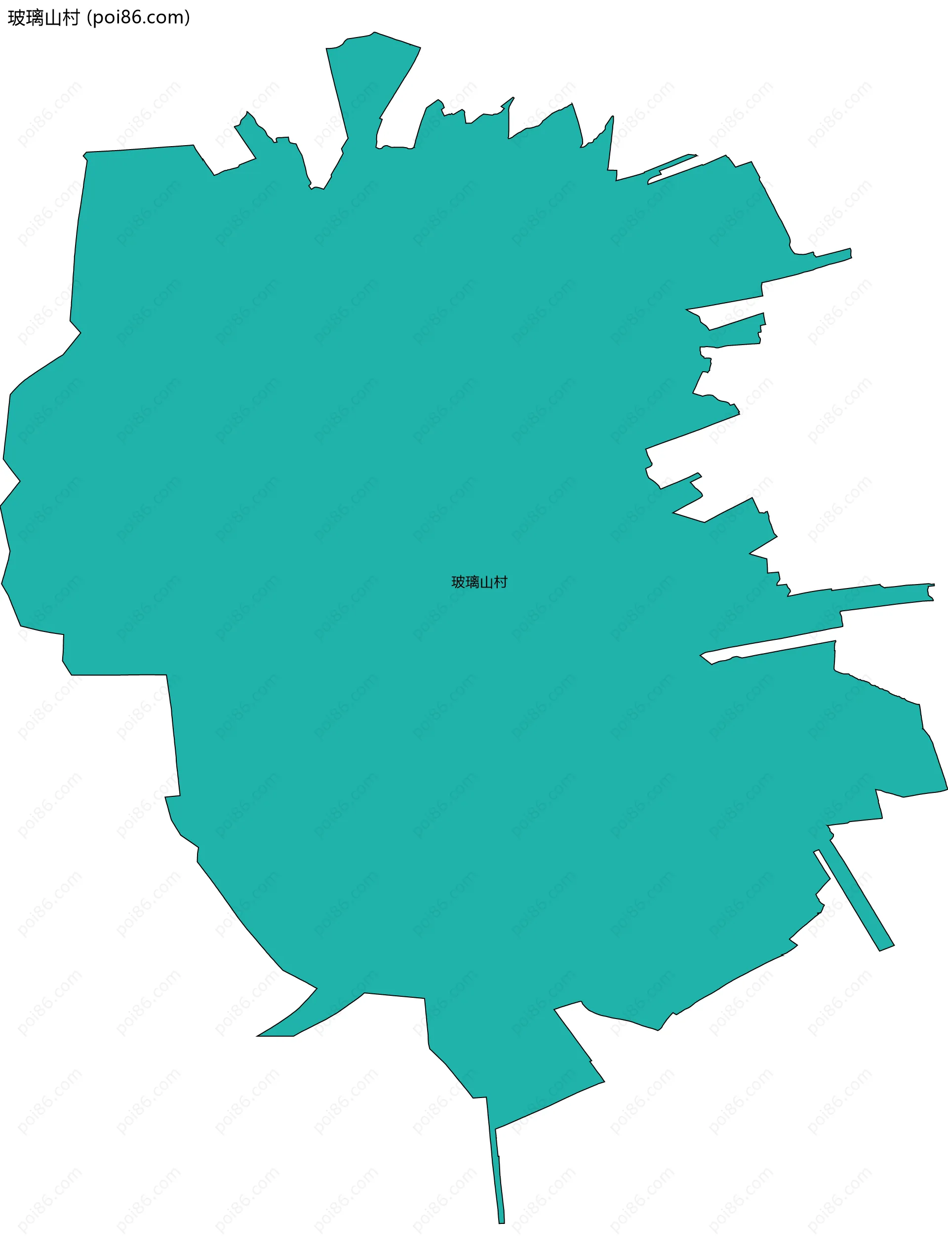 玻璃山村边界地图