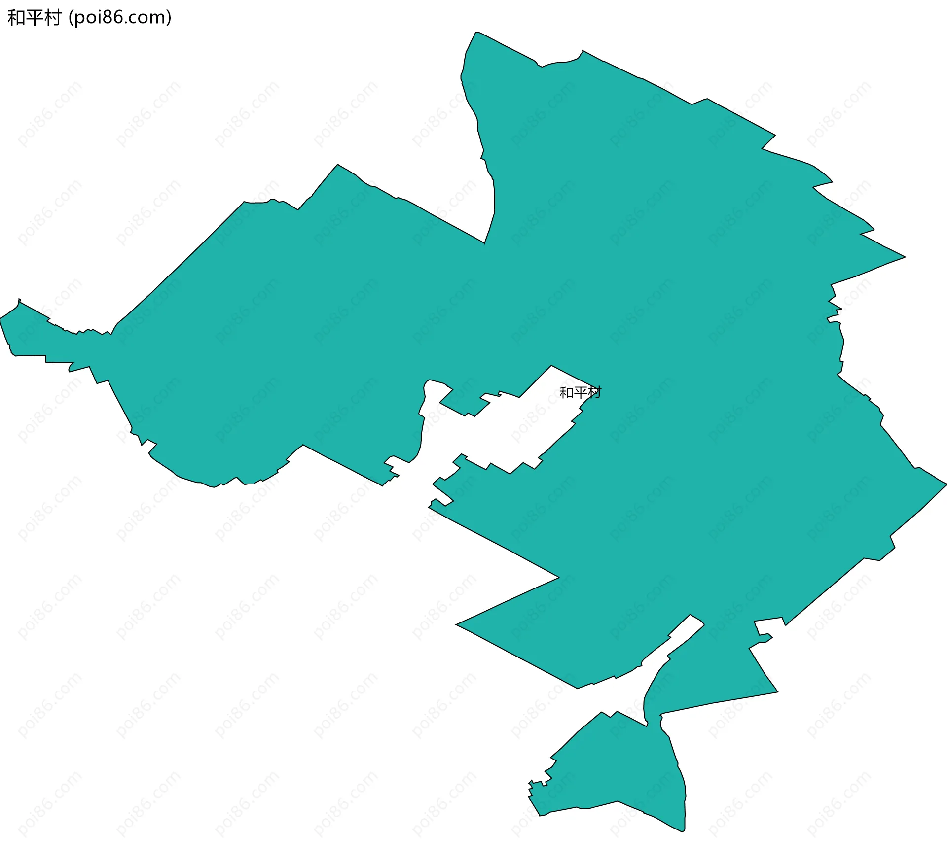 和平村边界地图