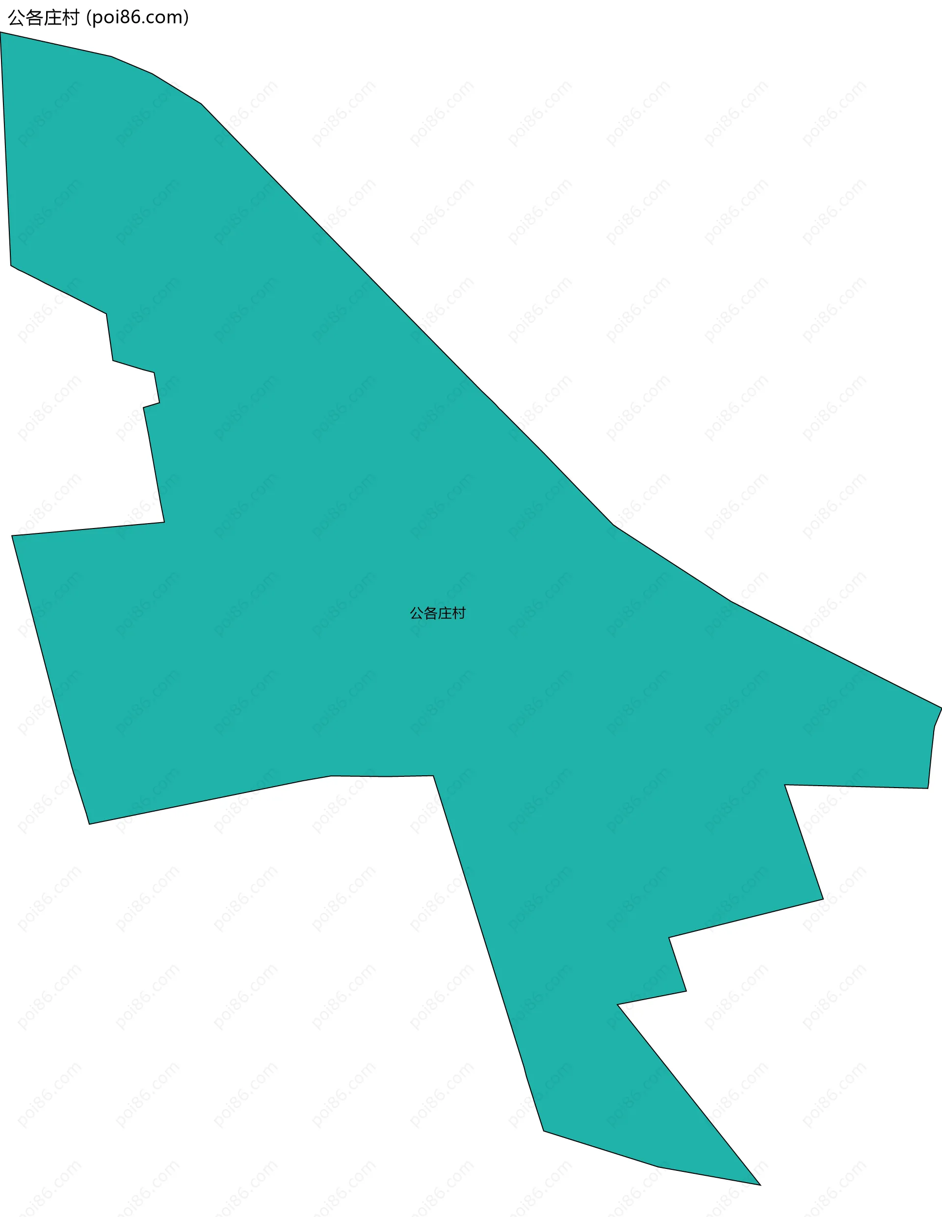 公各庄村边界地图