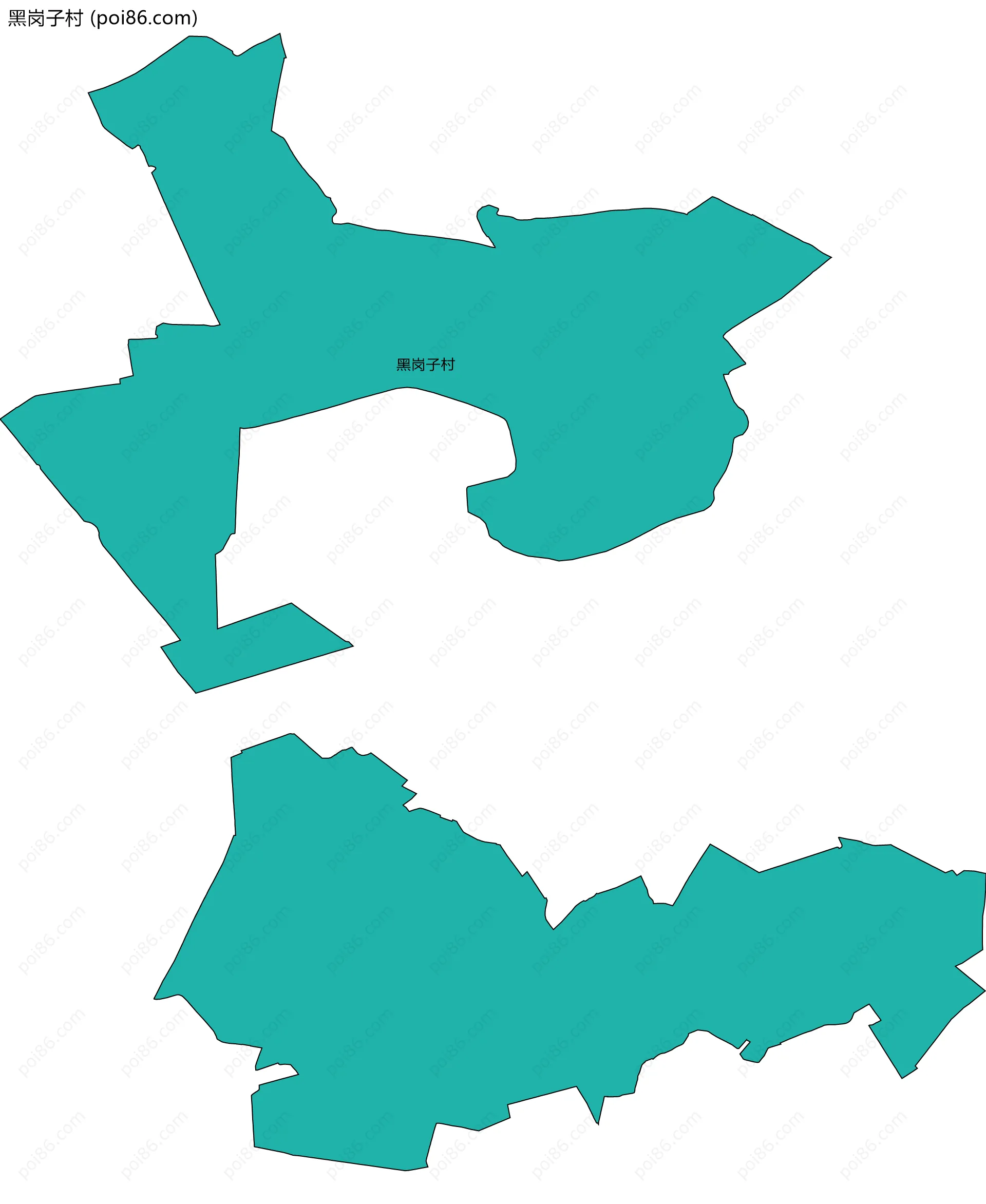 黑岗子村边界地图