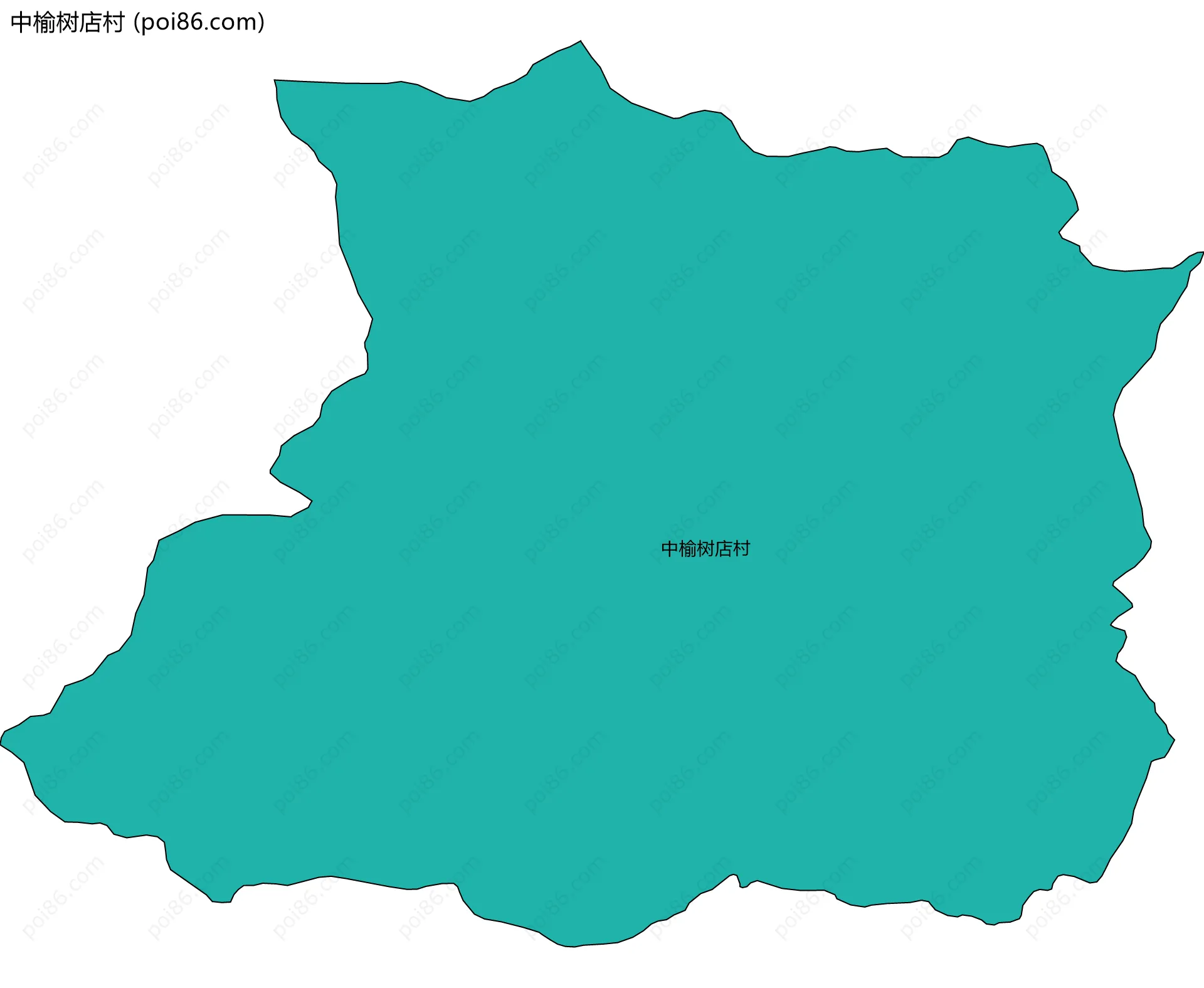 中榆树店村边界地图