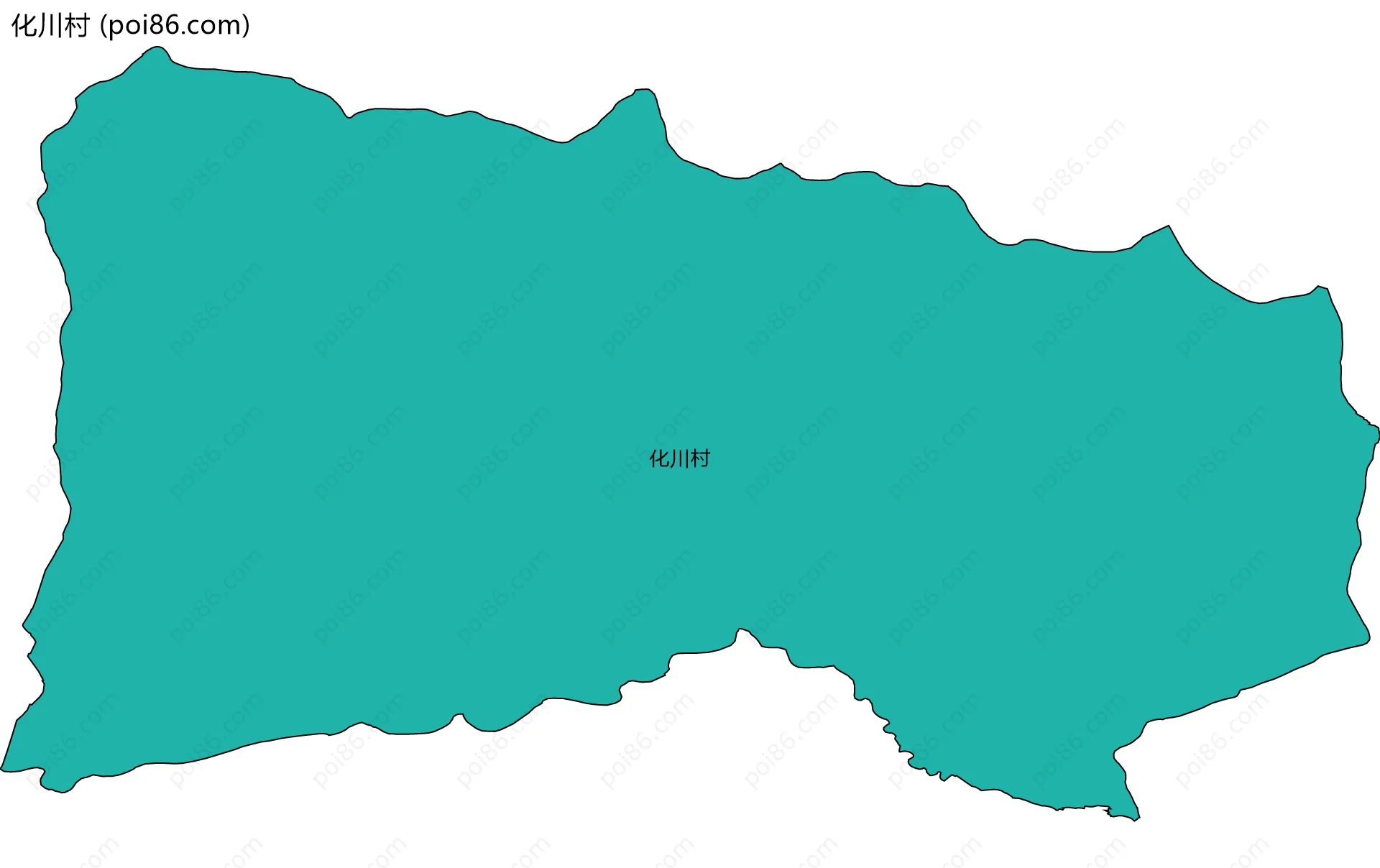 化川村边界地图