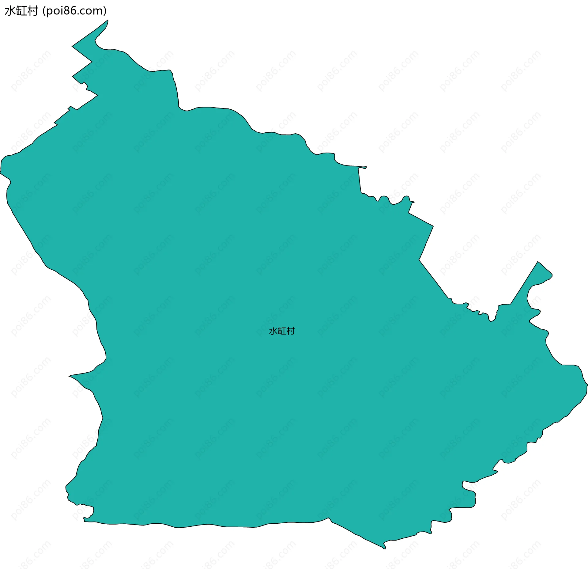 水缸村边界地图