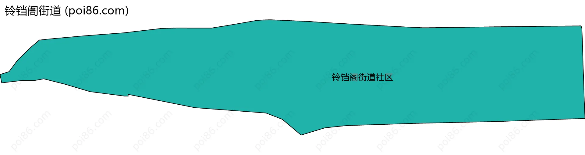 铃铛阁街道边界地图(五级行政区划)