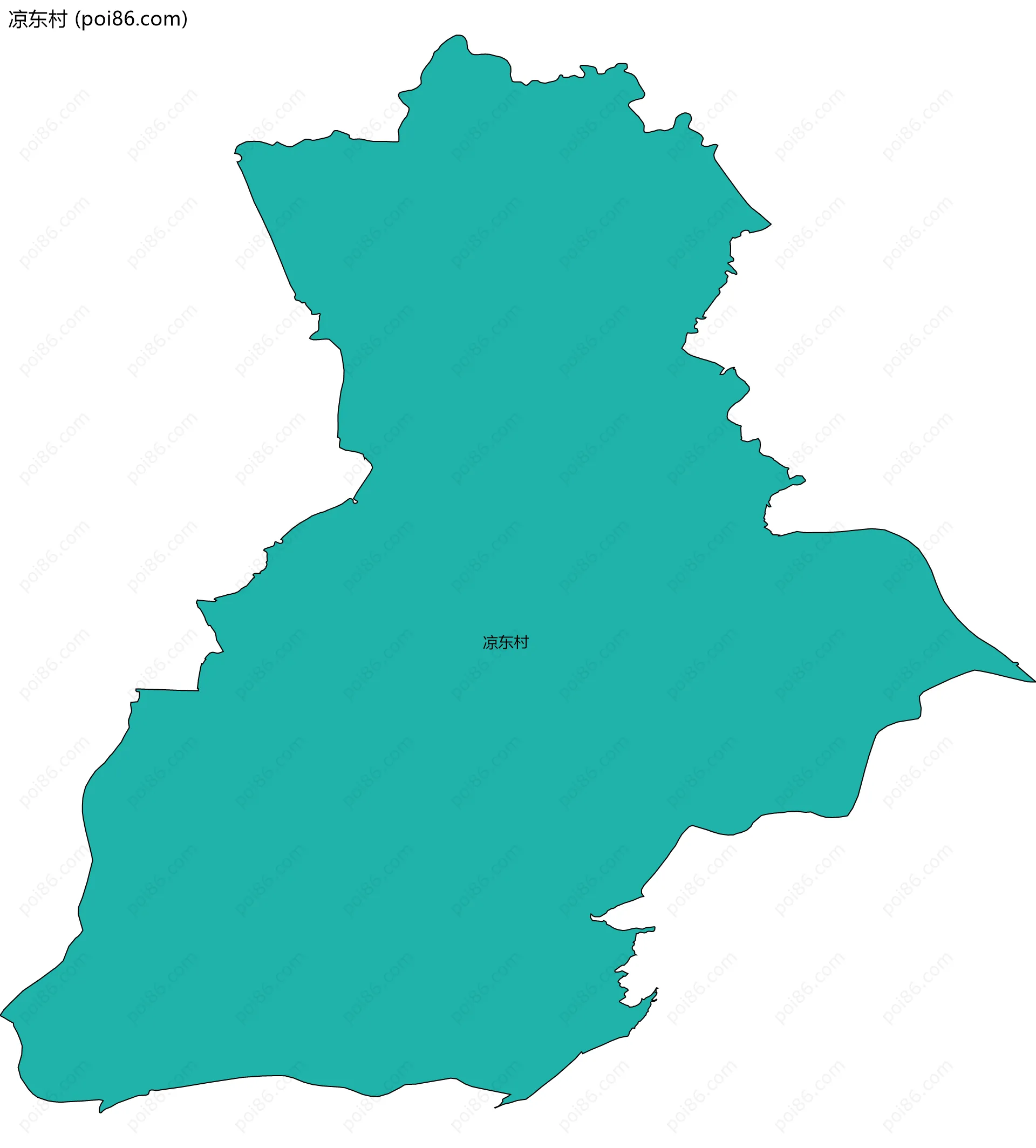 凉东村边界地图