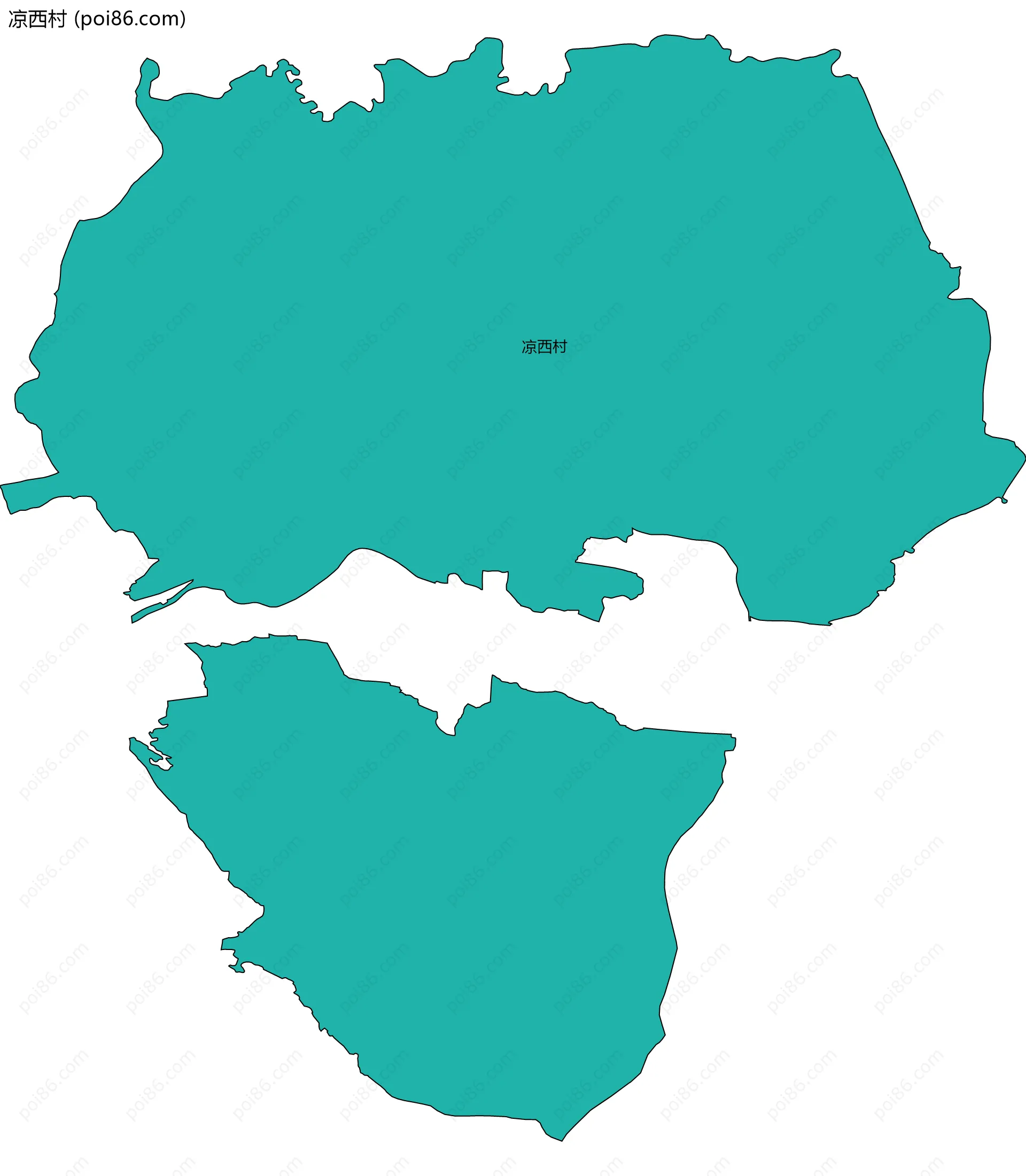 凉西村边界地图