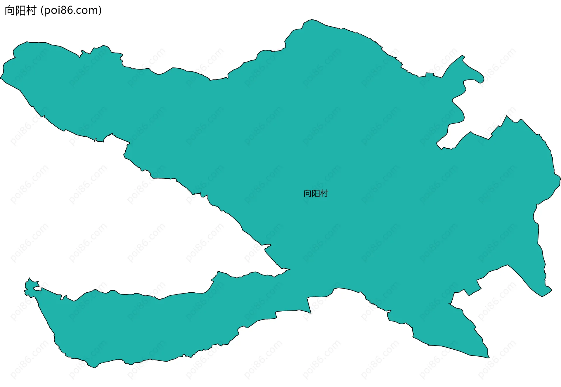向阳村边界地图