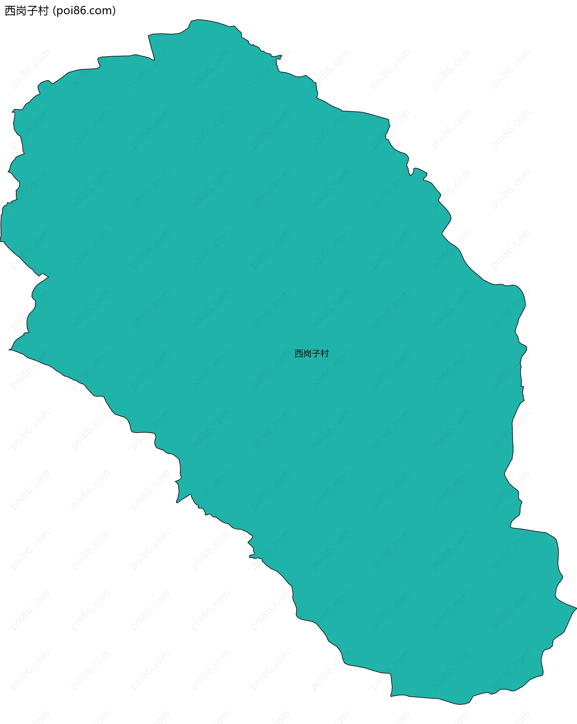 西岗子村边界地图