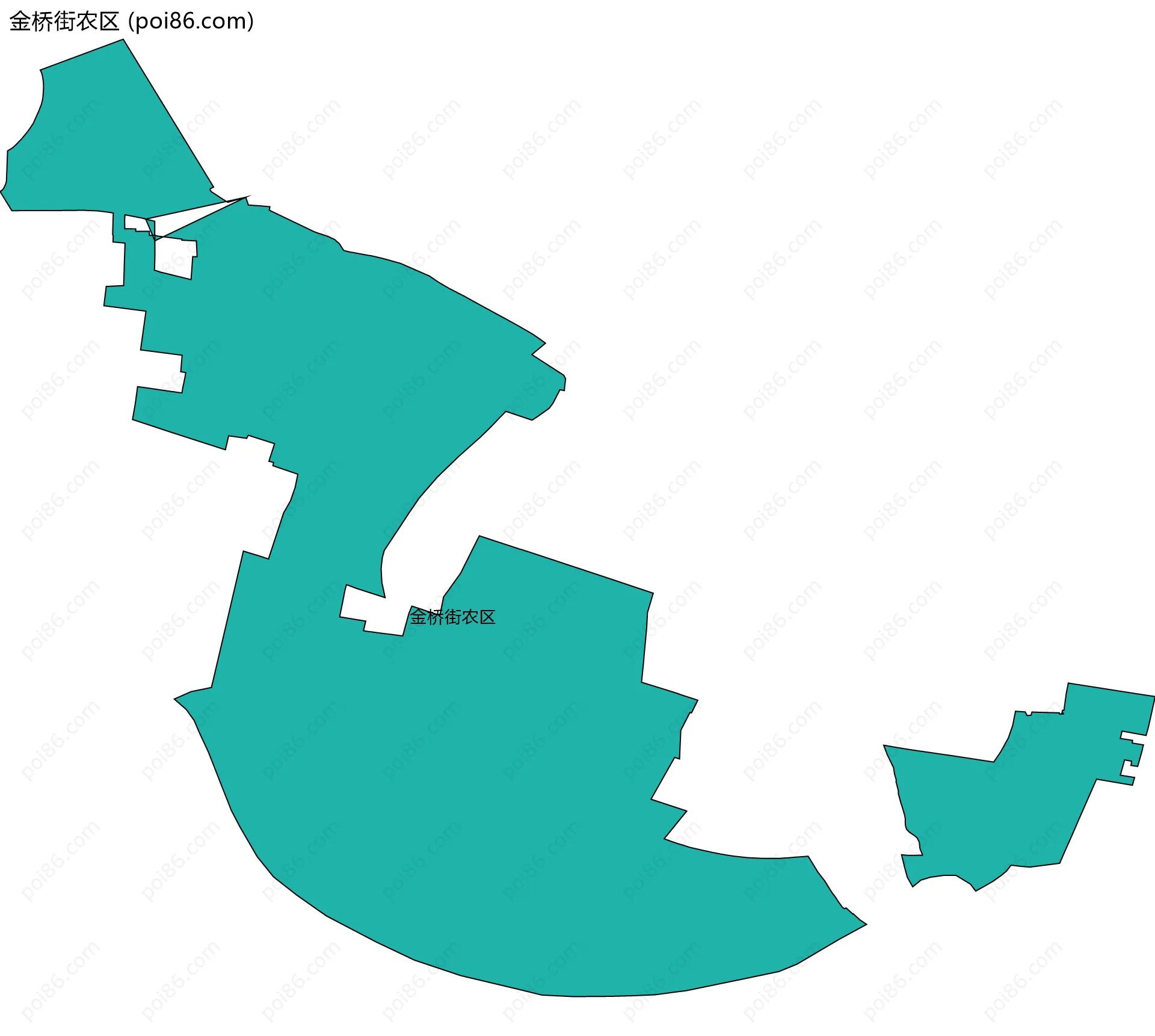 金桥街农区边界地图