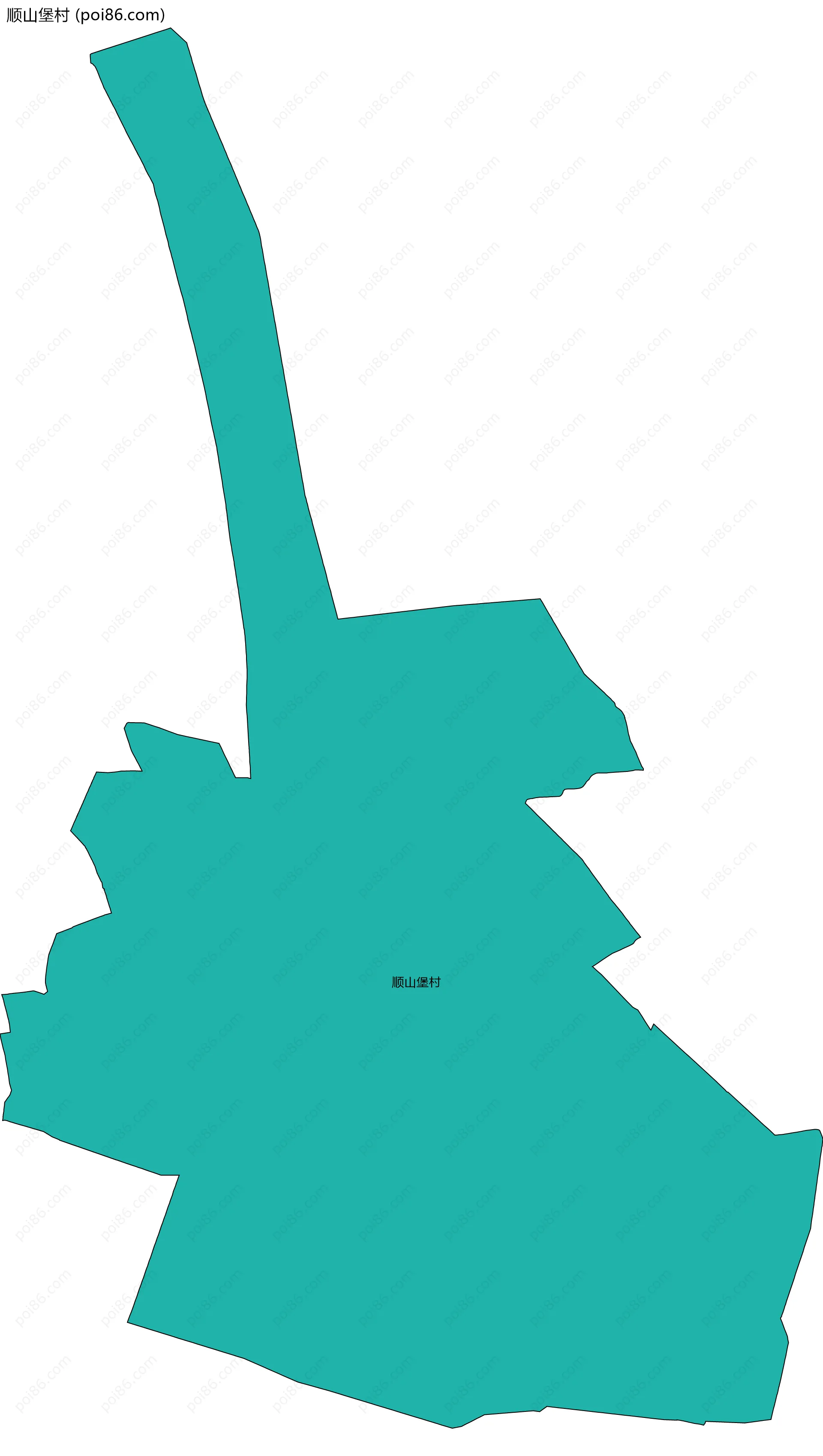 顺山堡村边界地图