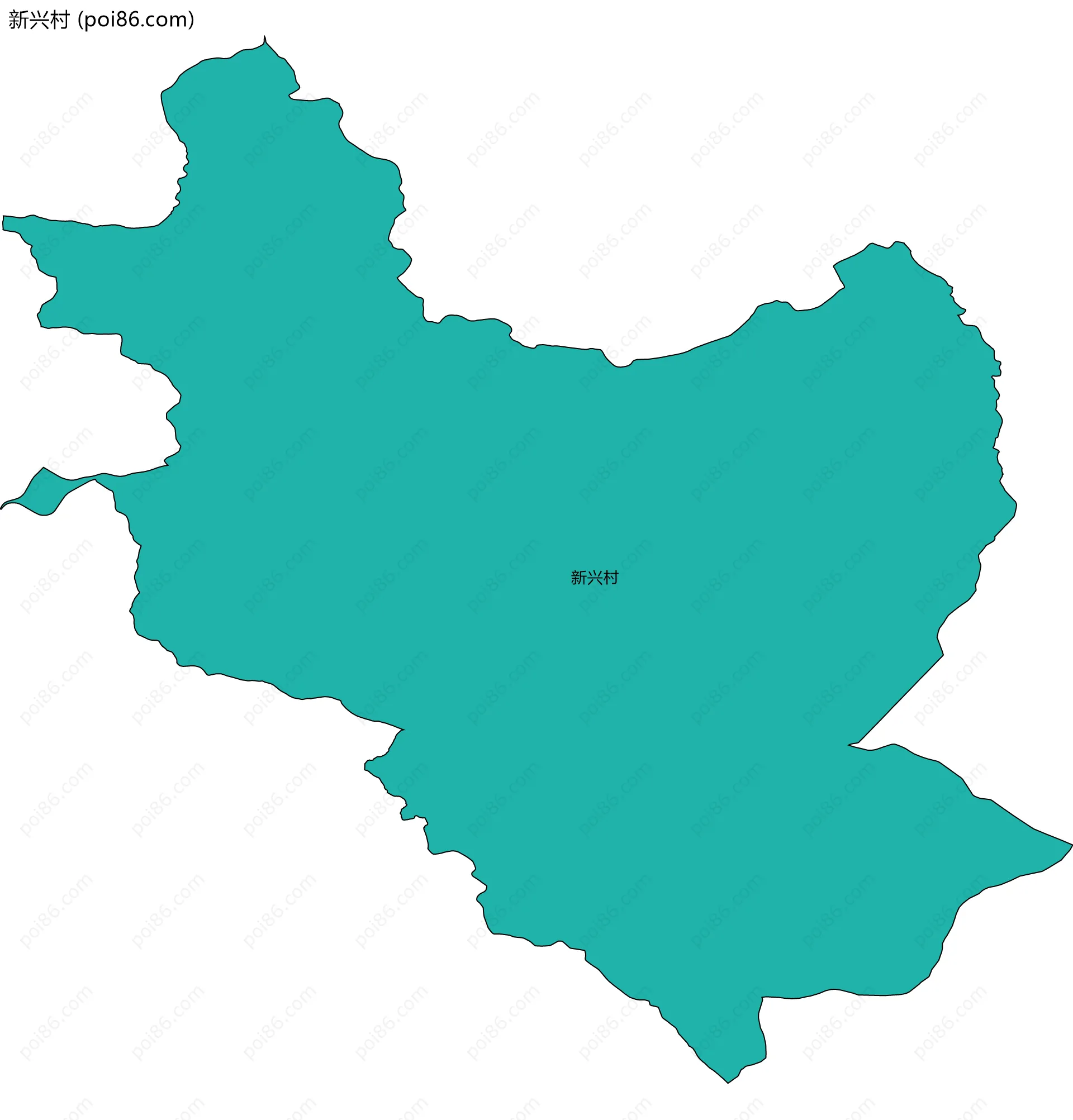 新兴村边界地图