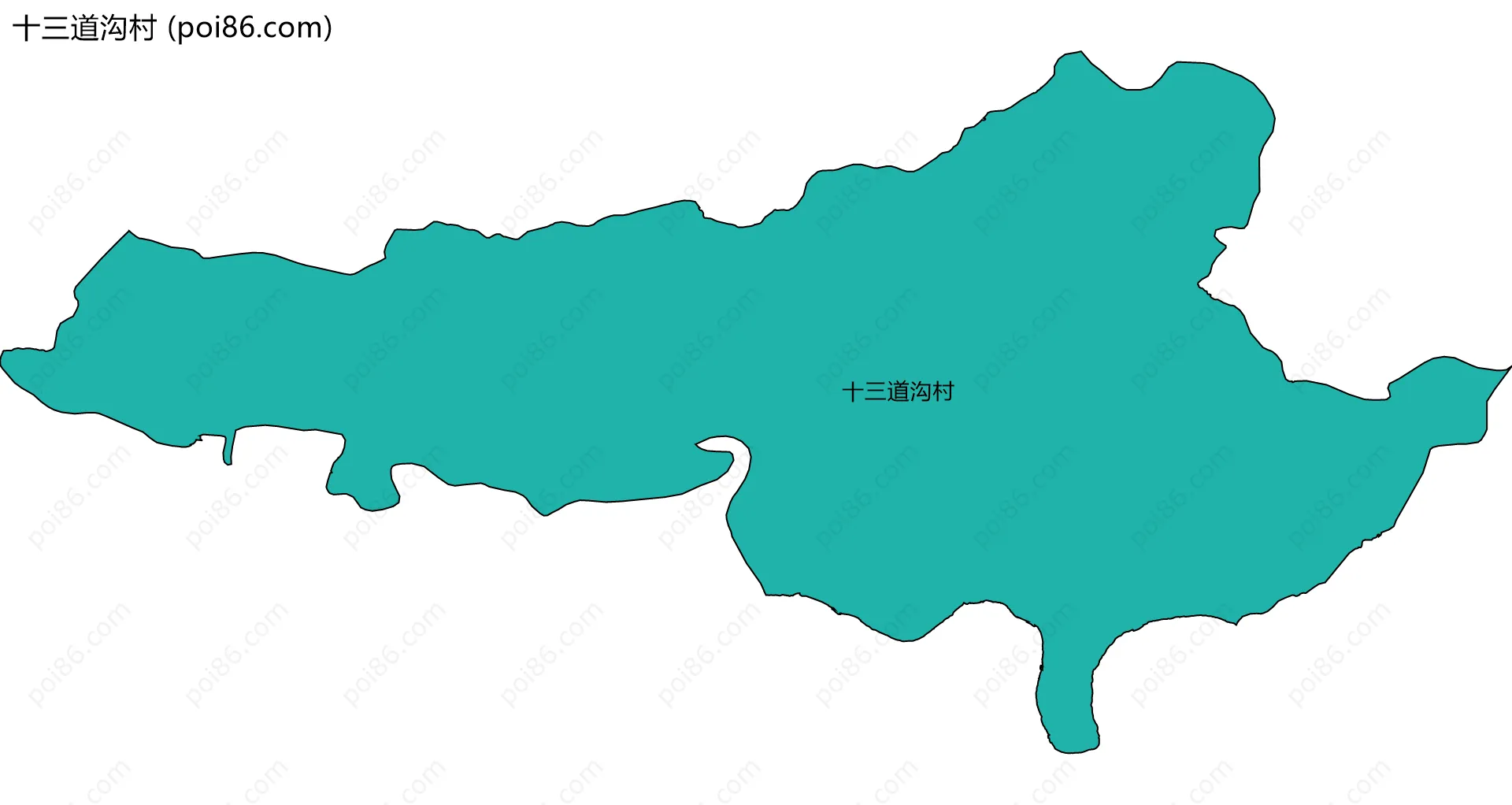 十三道沟村边界地图
