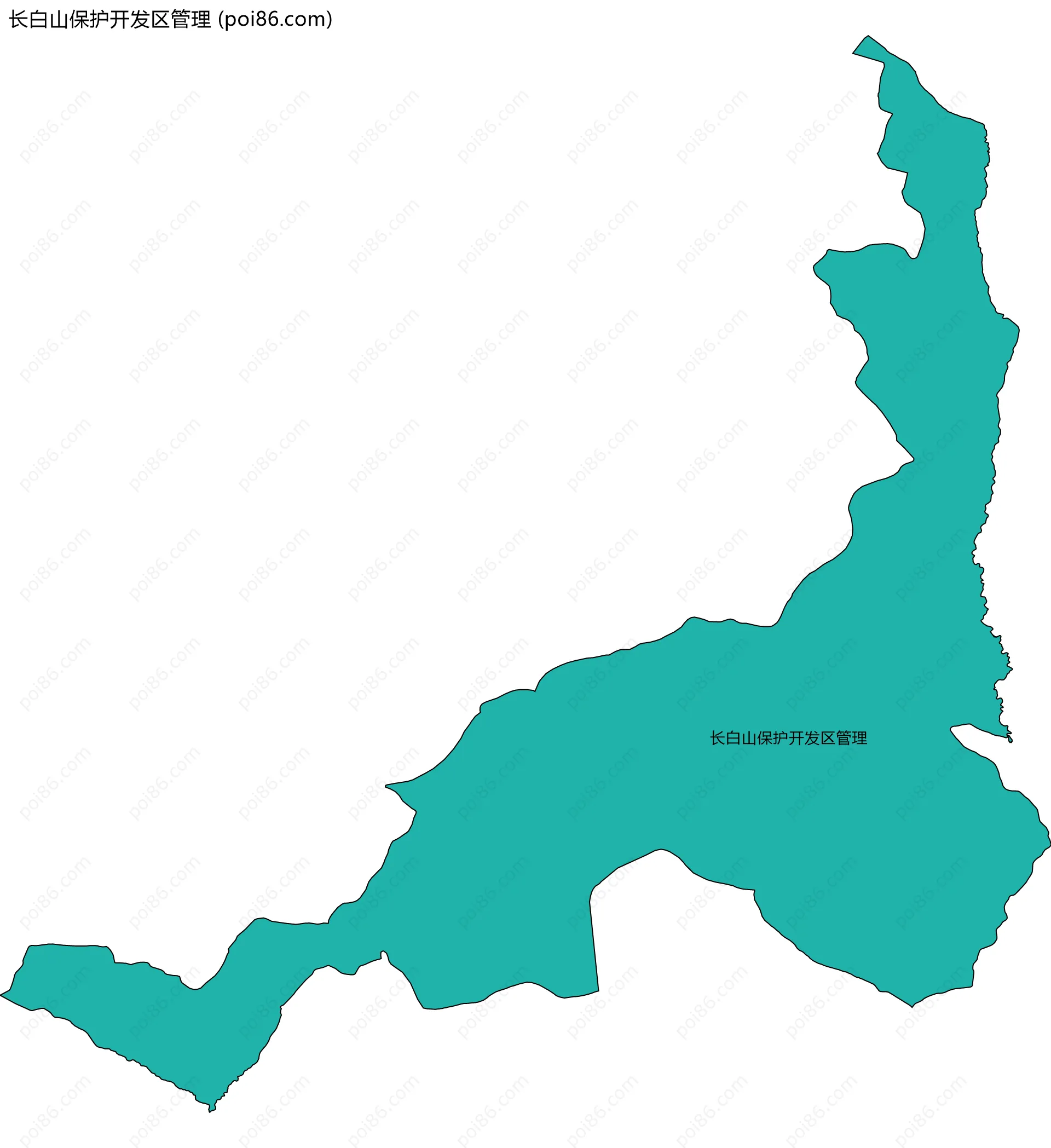 长白山保护开发区管理边界地图