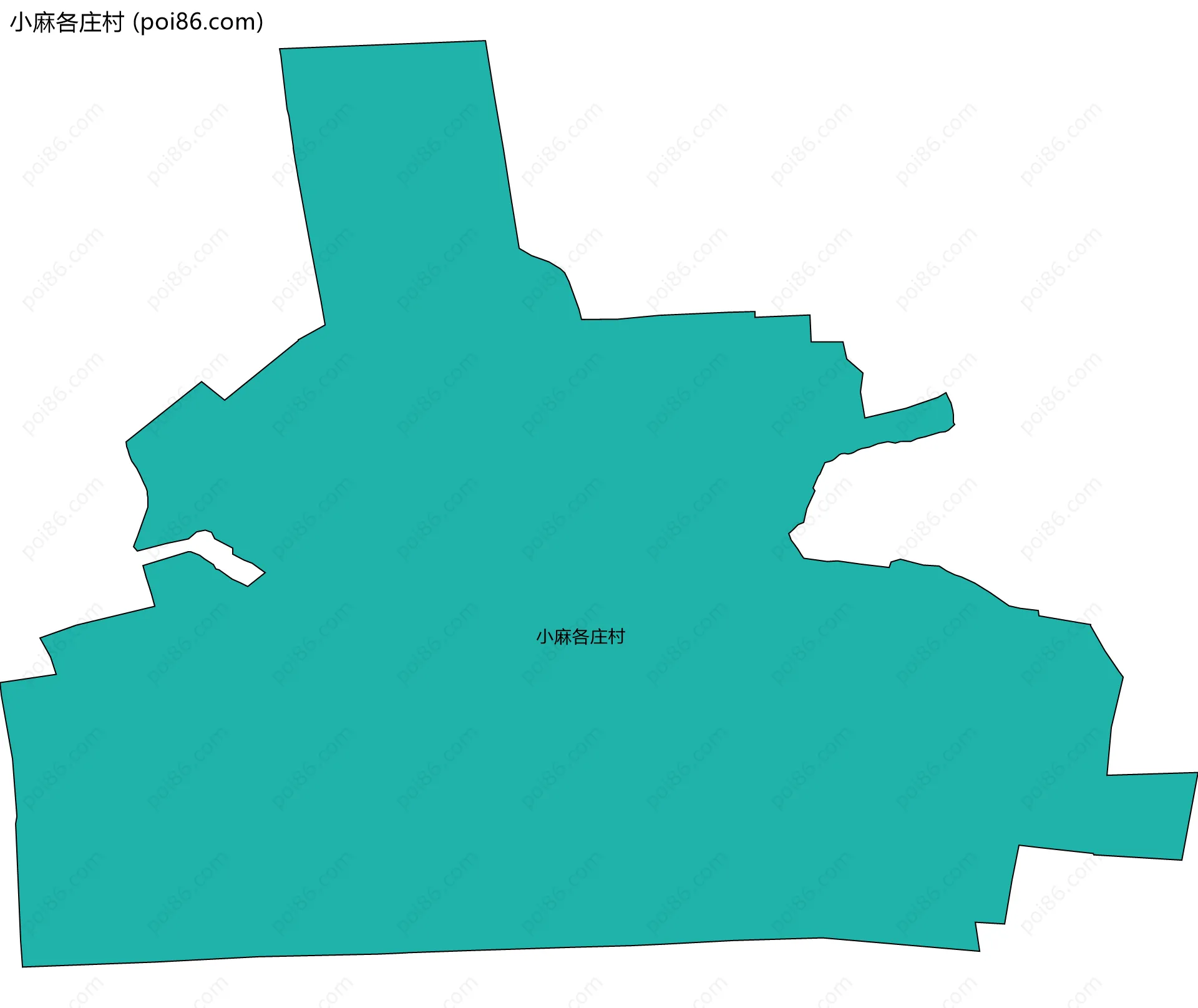 小麻各庄村边界地图