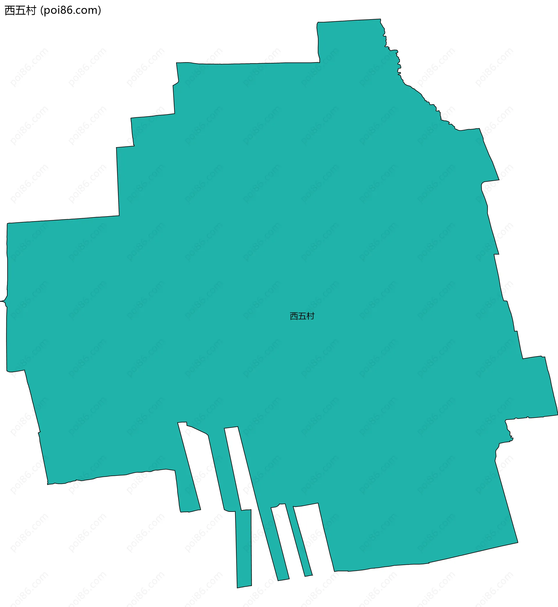 西五村边界地图