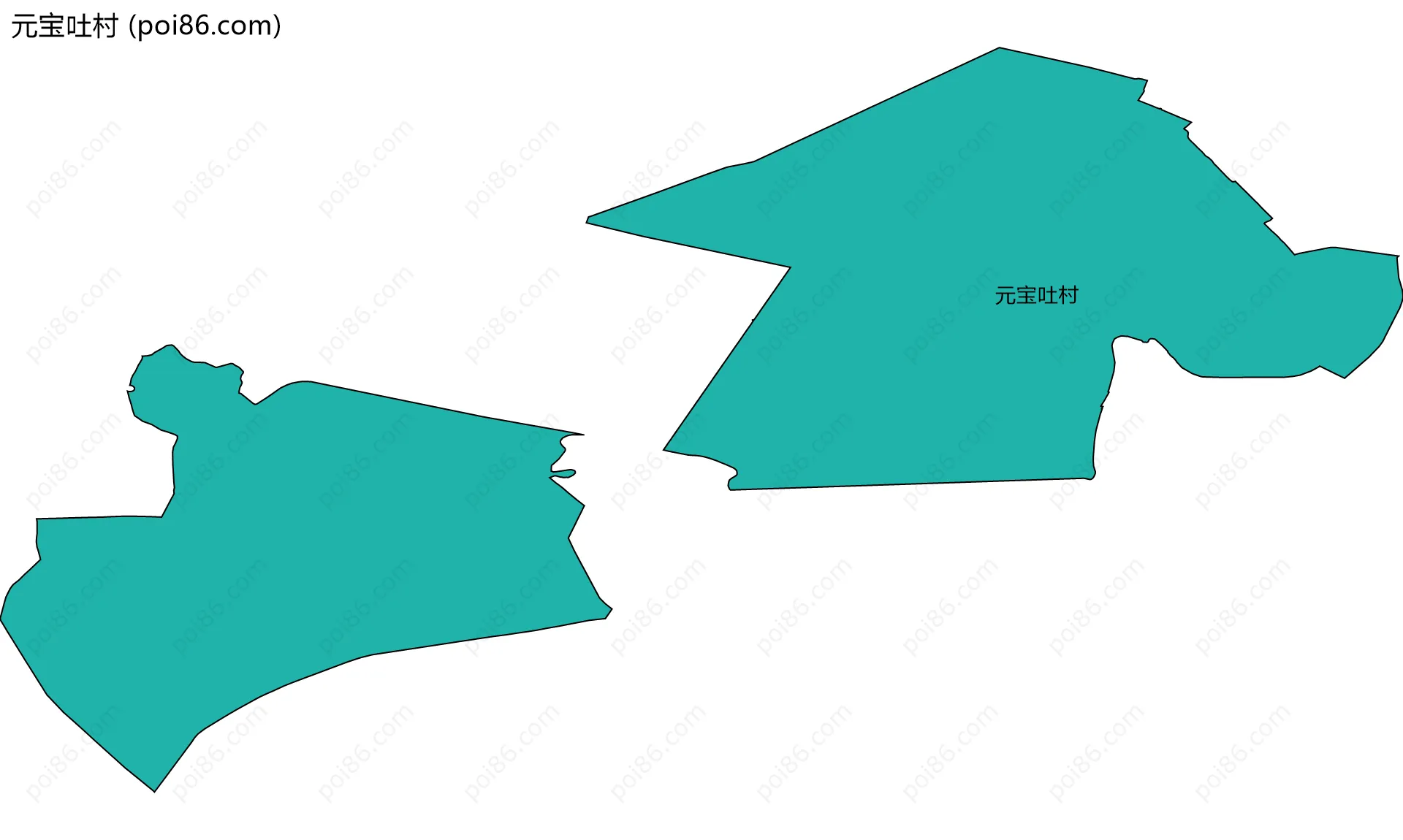 元宝吐村边界地图