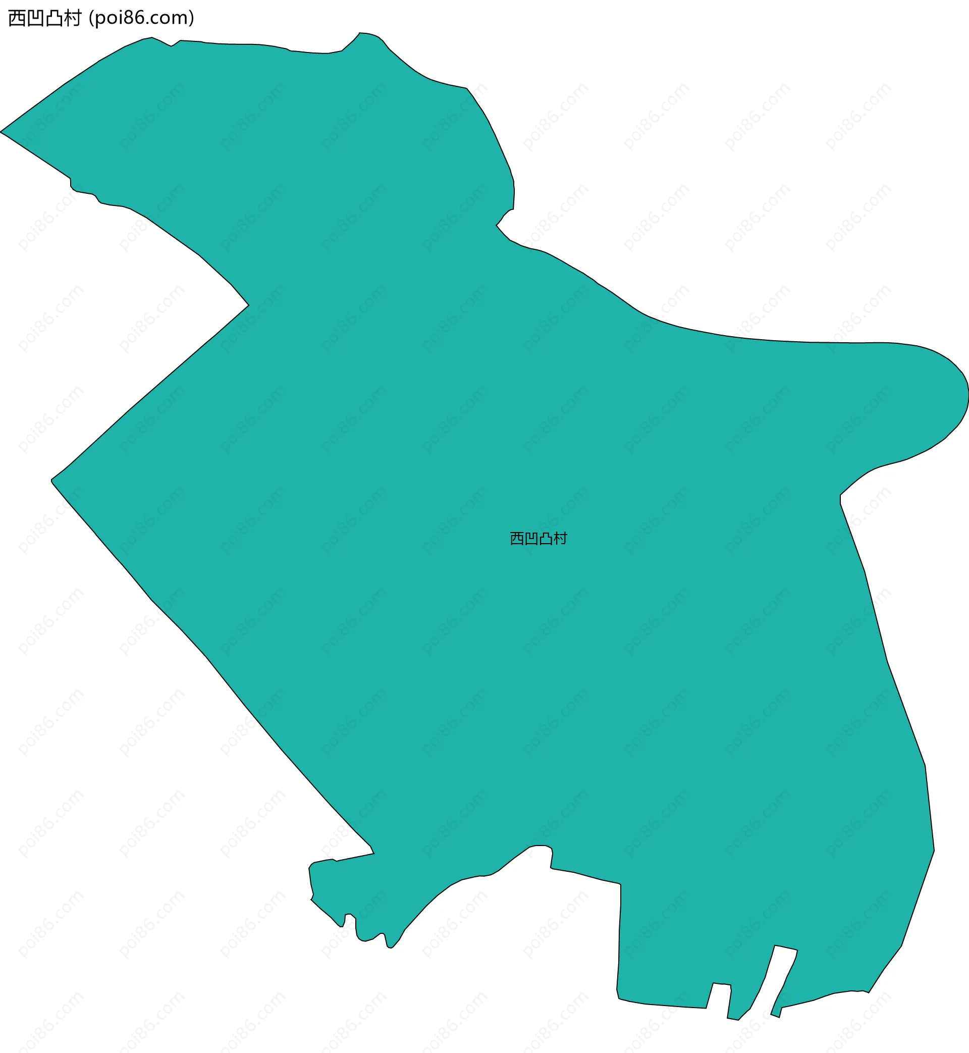 西凹凸村边界地图