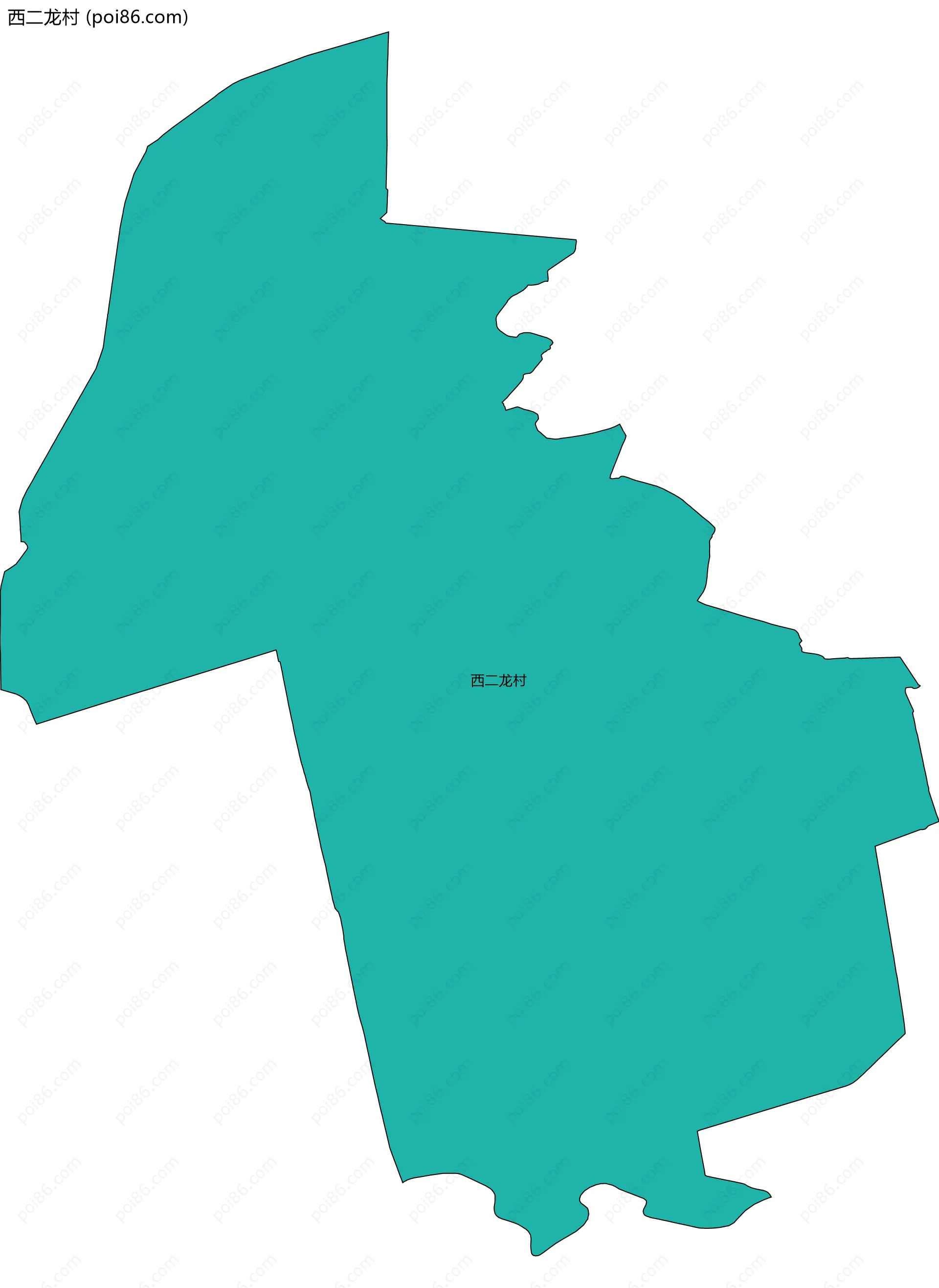 西二龙村边界地图