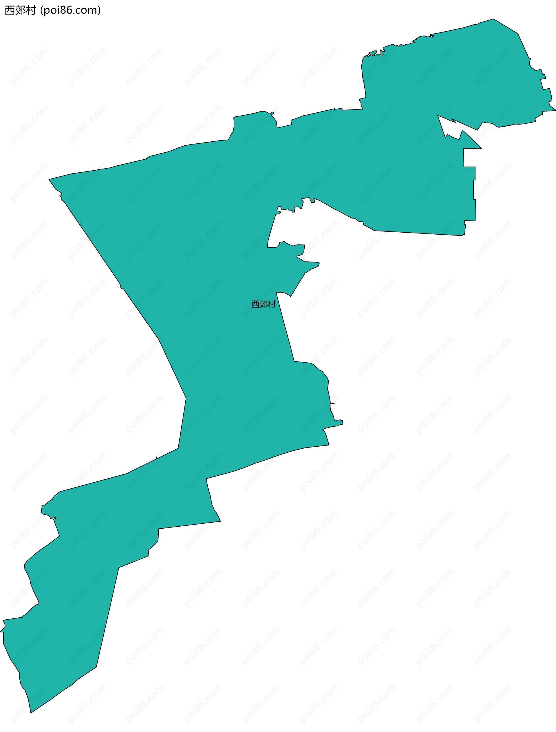 西郊村边界地图