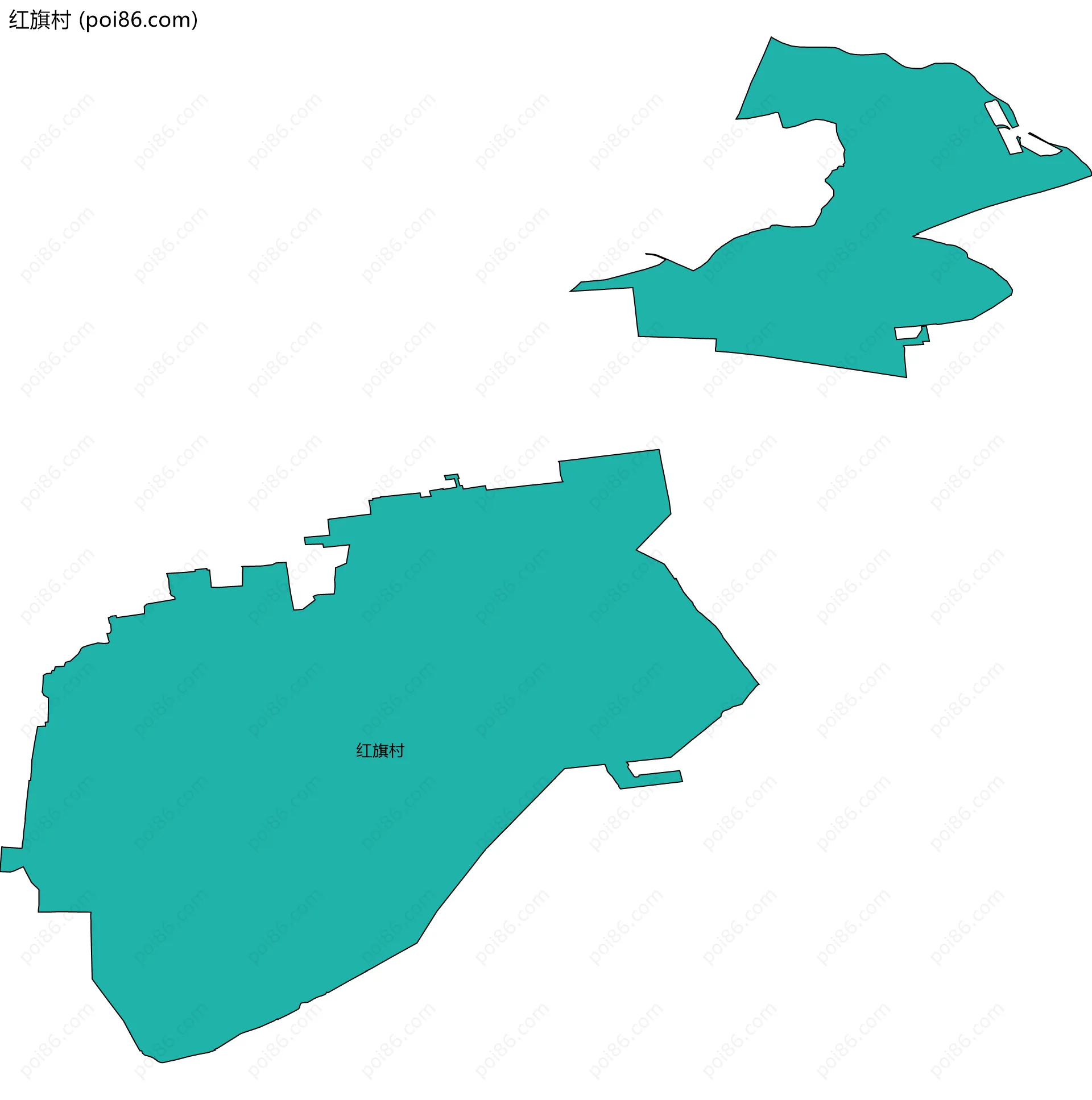 红旗村边界地图