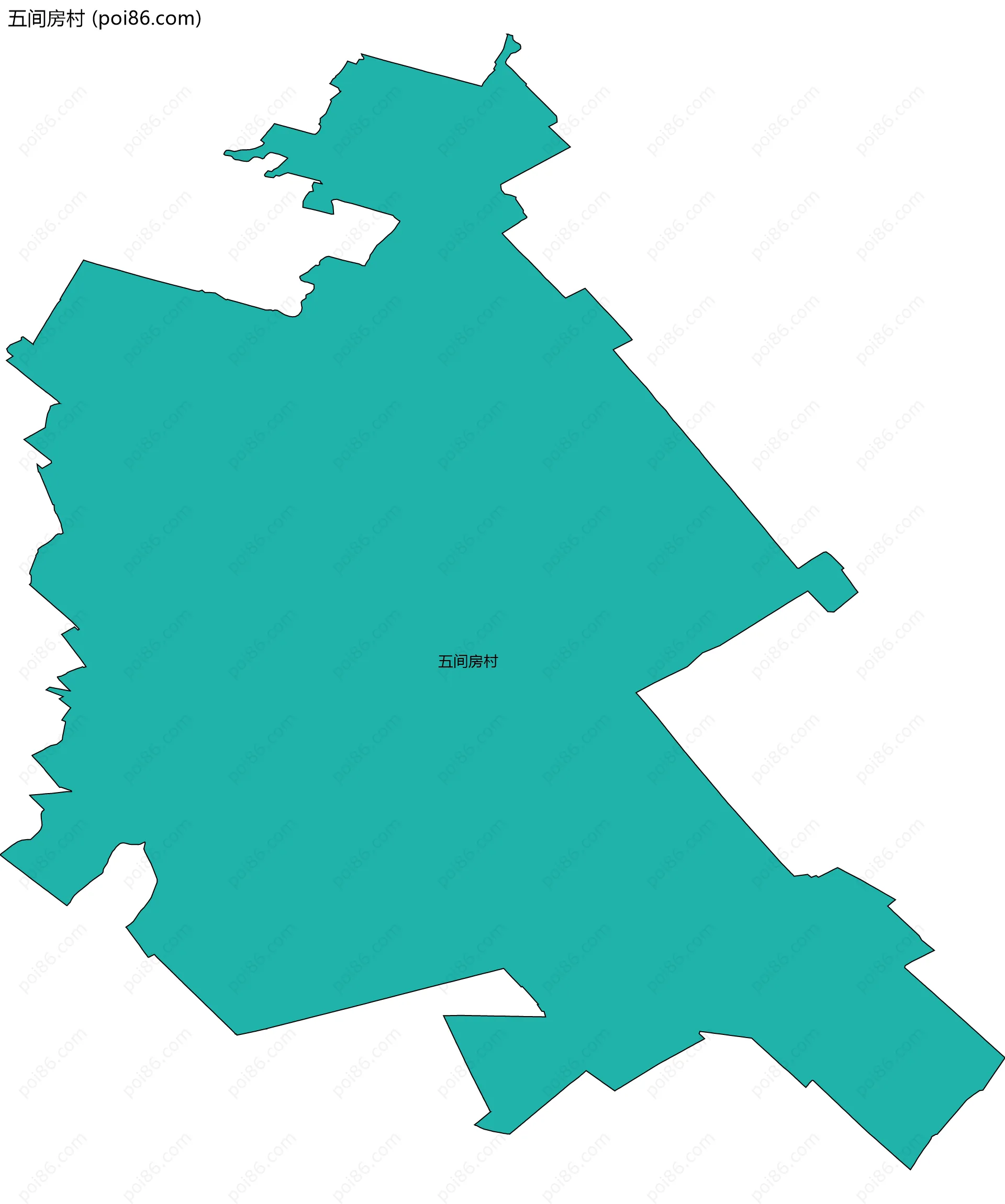 五间房村边界地图