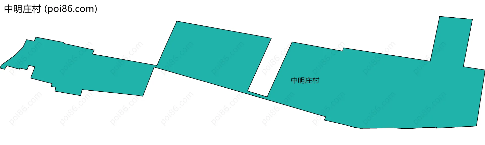 中明庄村边界地图