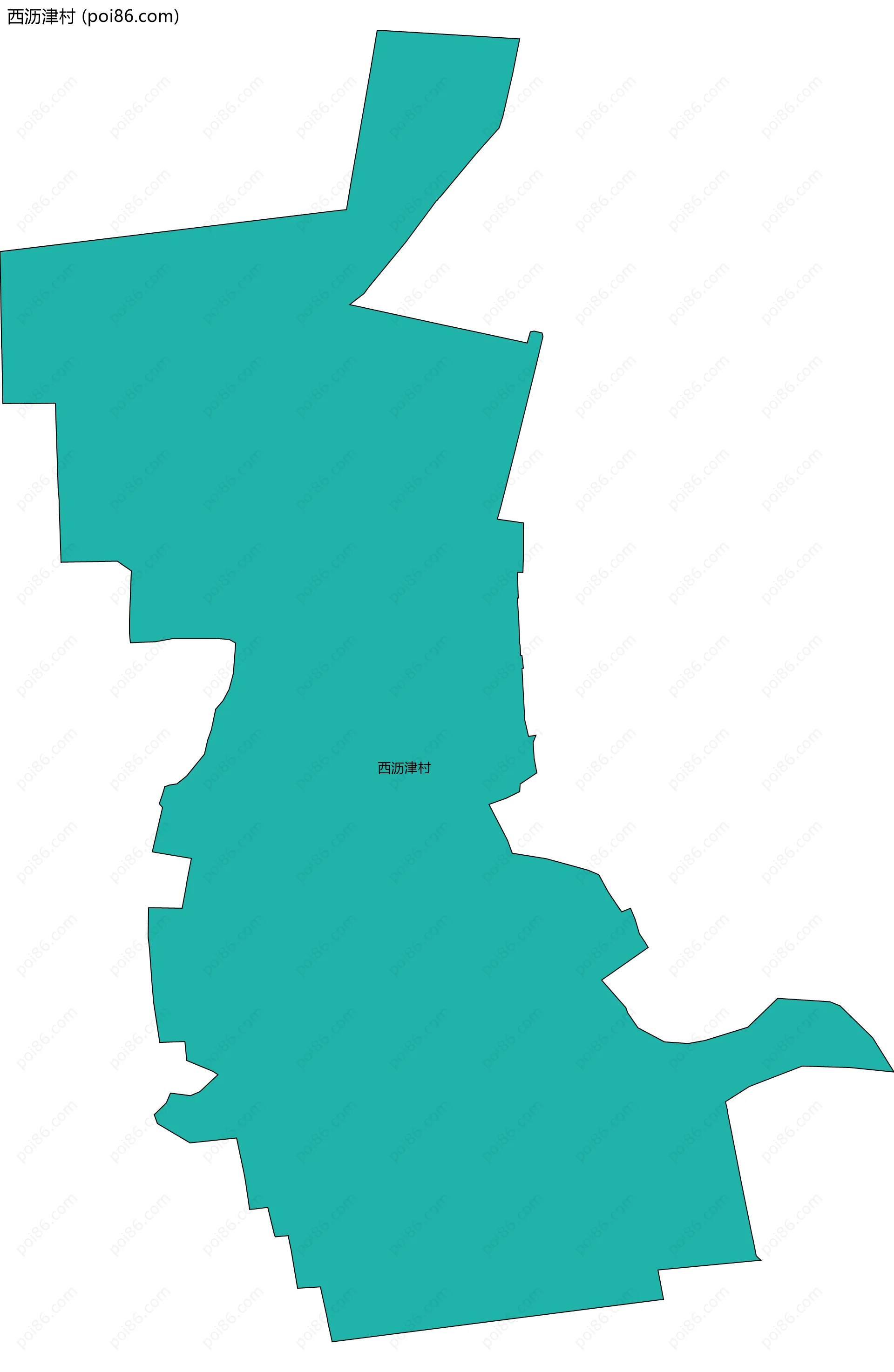 西沥津村边界地图