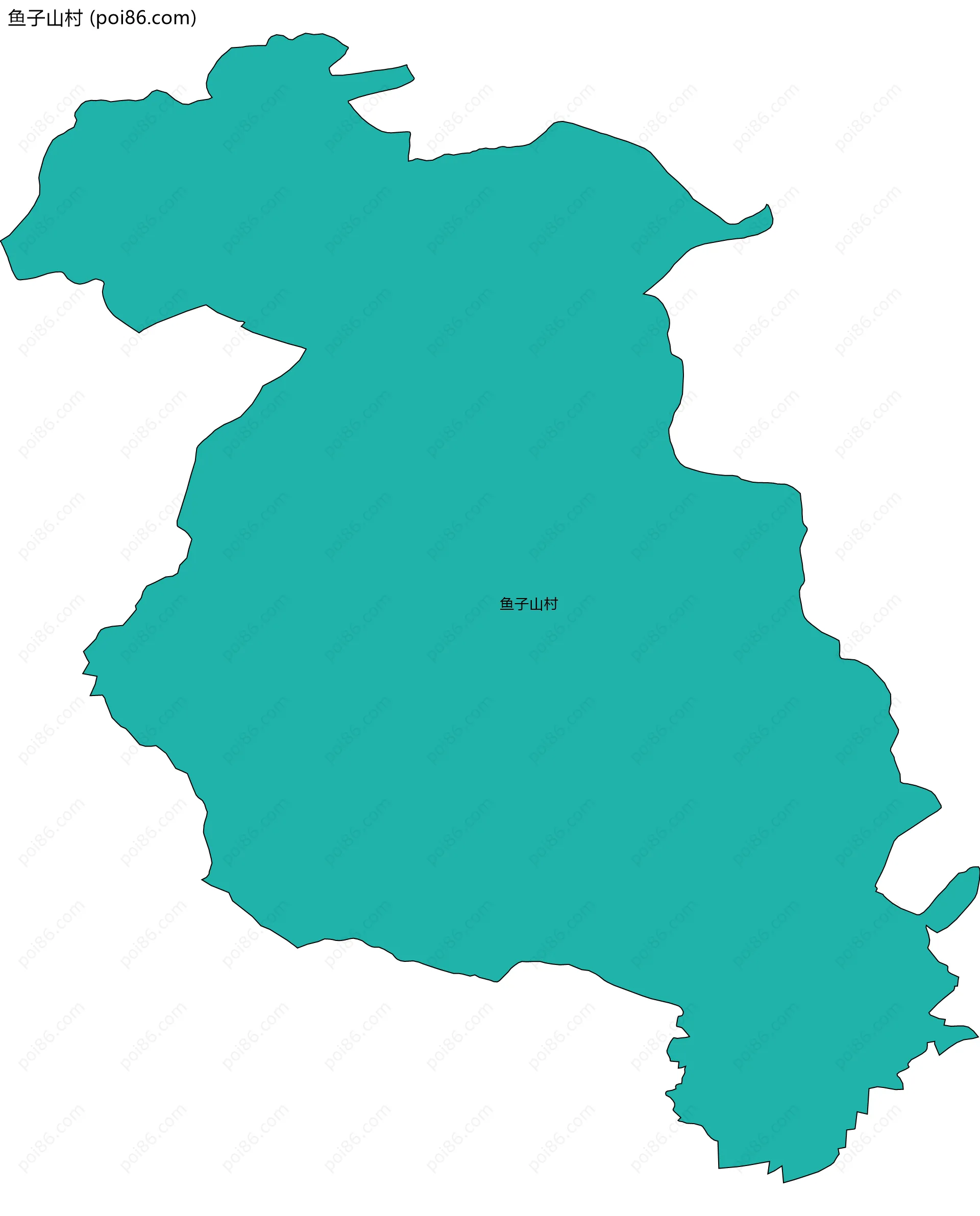 鱼子山村边界地图