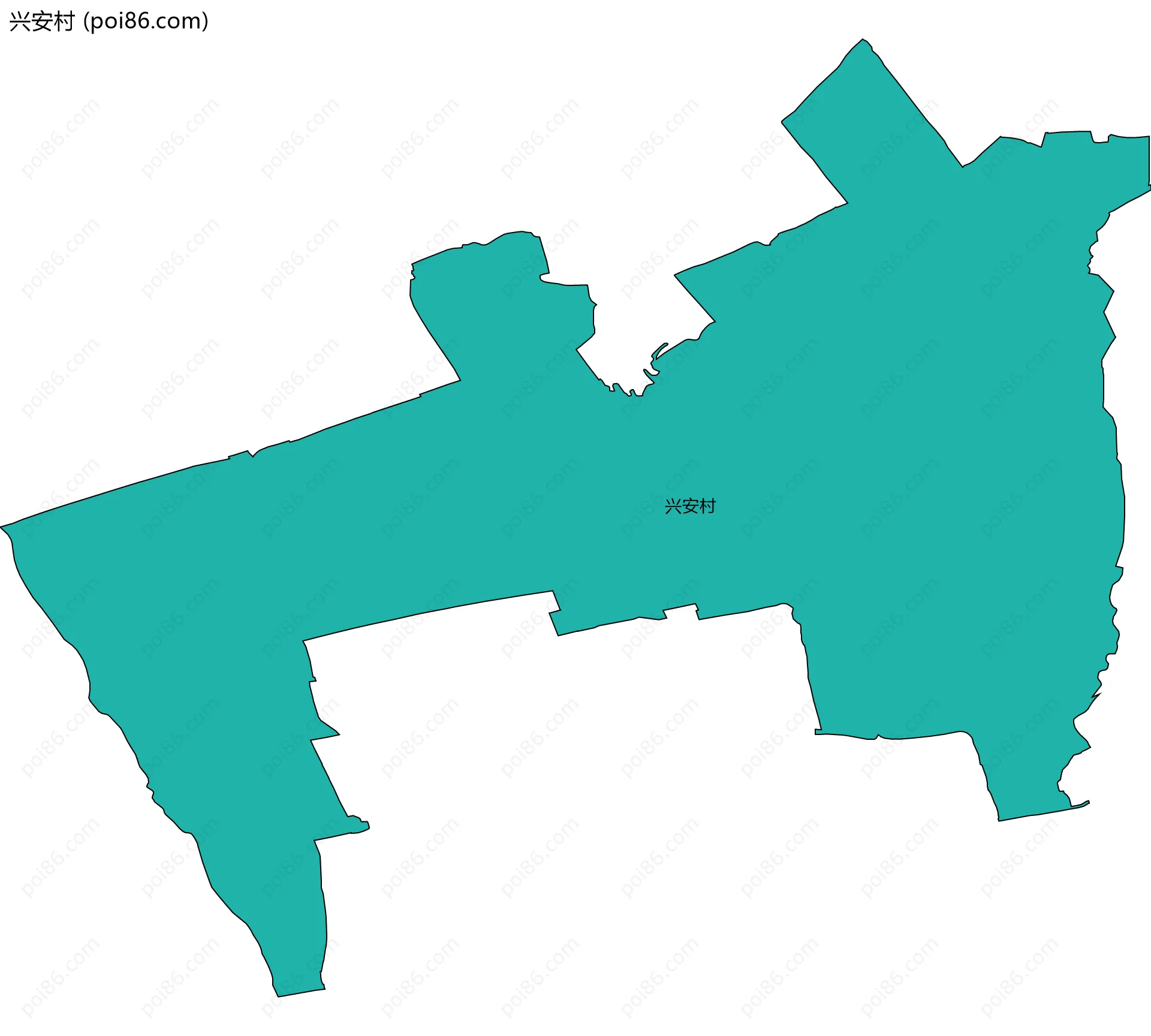 兴安村边界地图