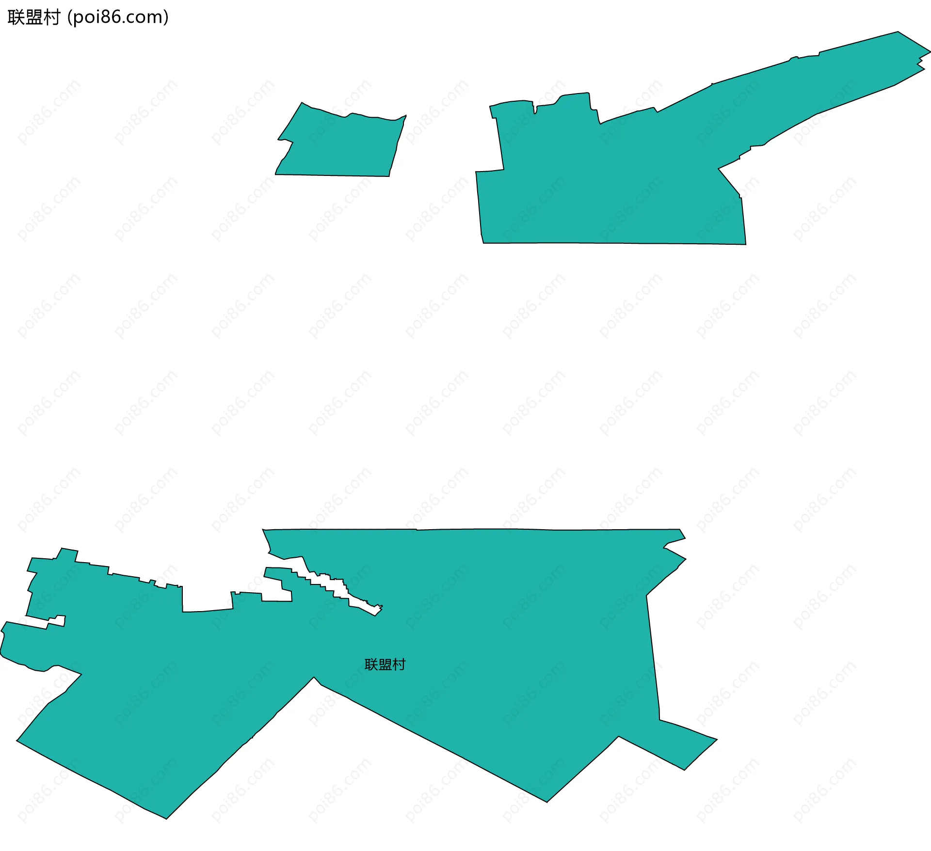联盟村边界地图