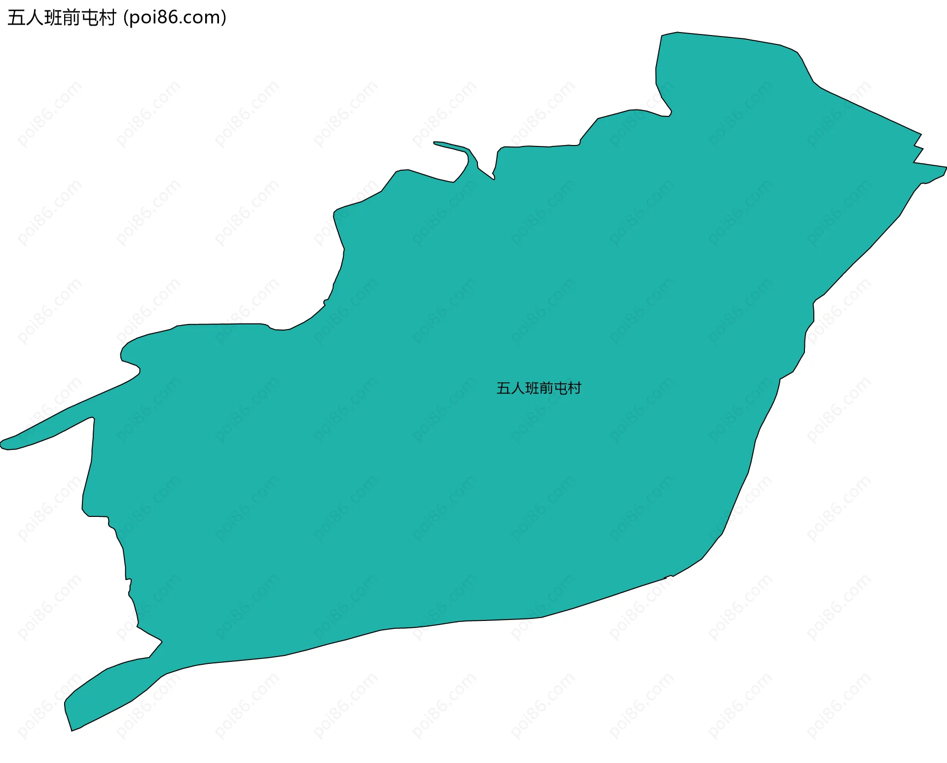 五人班前屯村边界地图