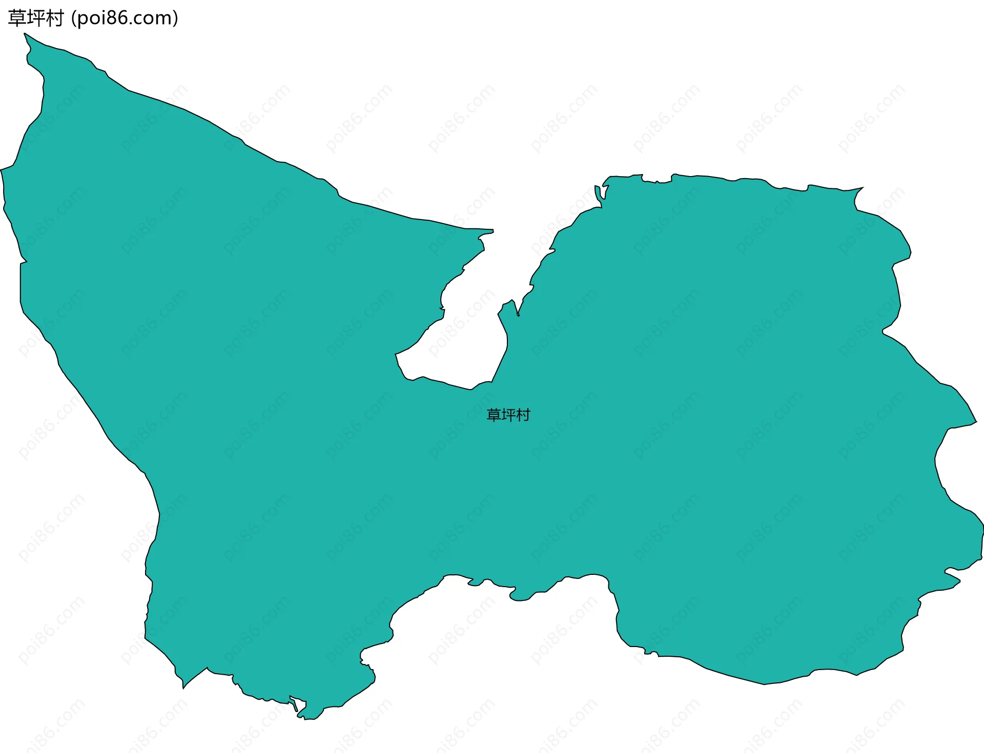 草坪村边界地图