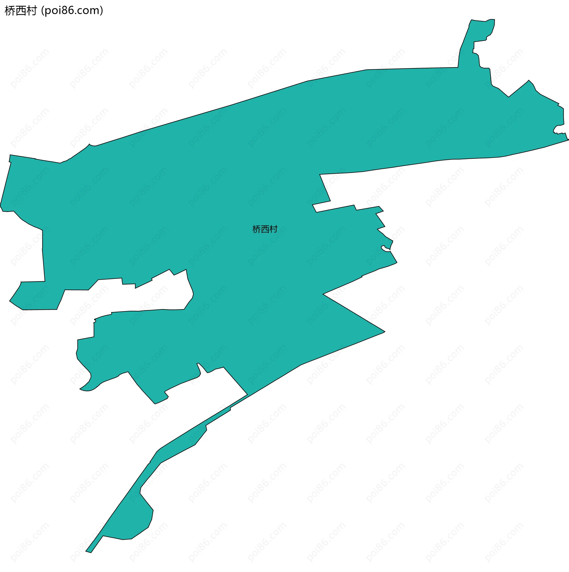 桥西村边界地图
