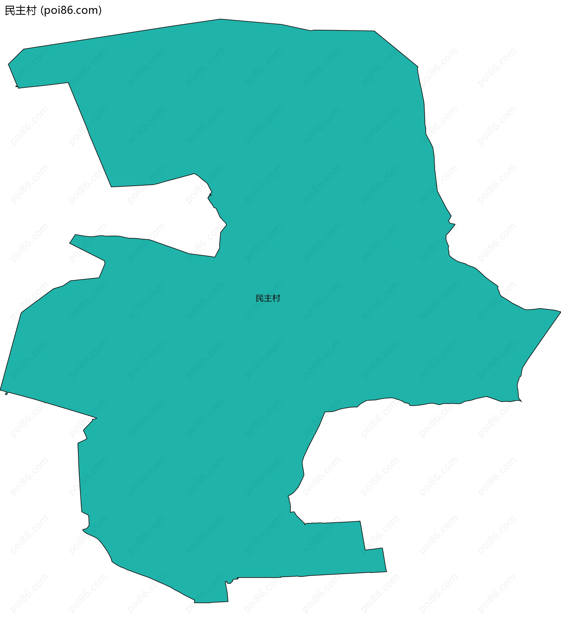 民主村边界地图