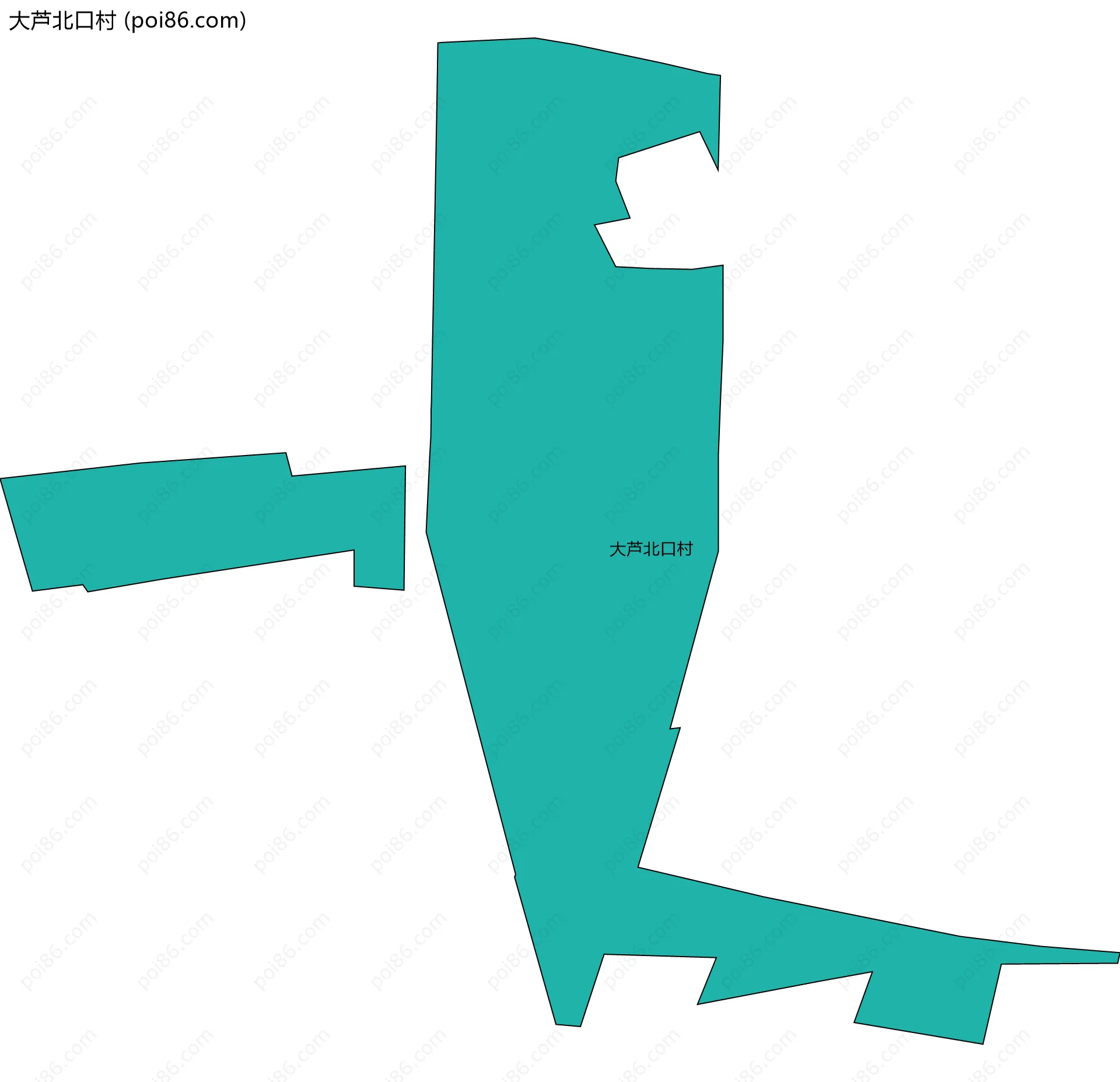 大芦北口村边界地图